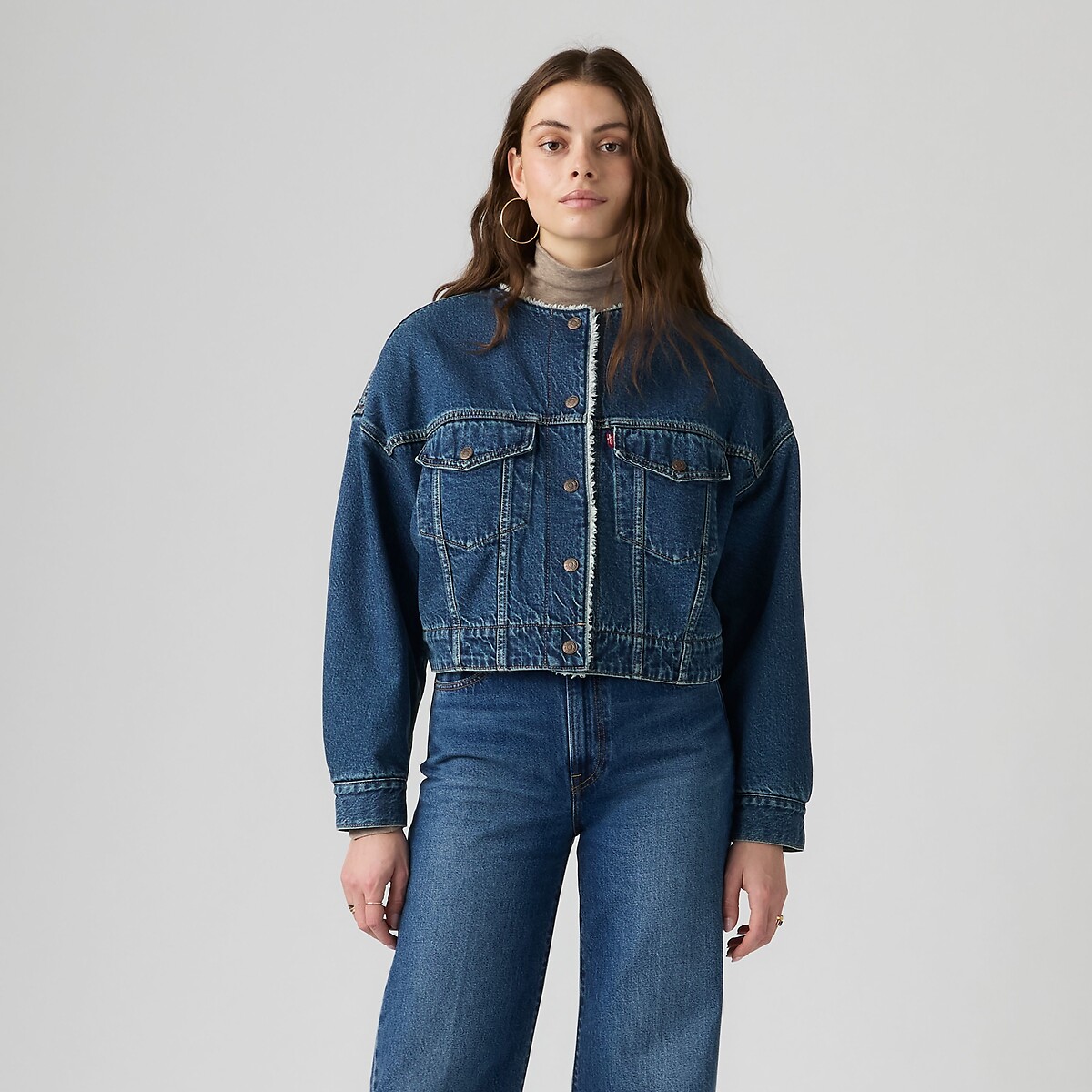 Giacca in denim collo rotondo sherpa rogue rumor, LEVI'S