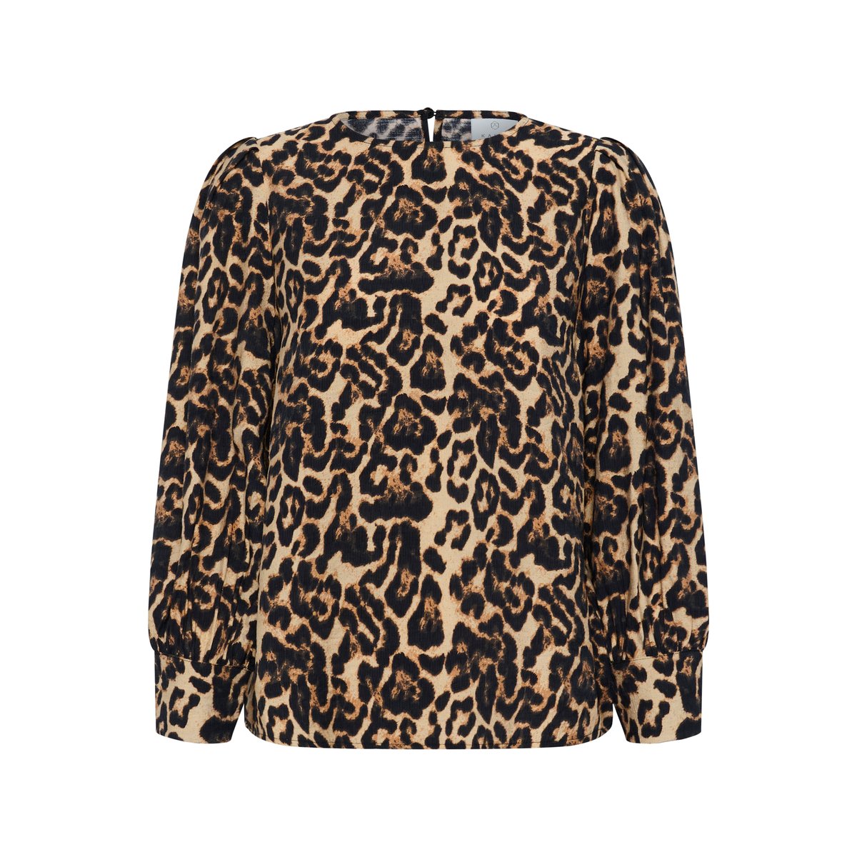 Blouse with long sleeve imprimé naturel leopard, KAFFE