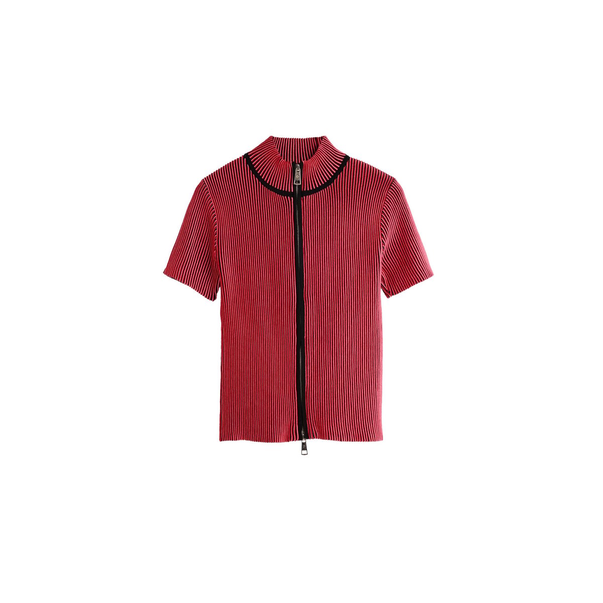 Top en maille irisée rouge, DESIGUAL