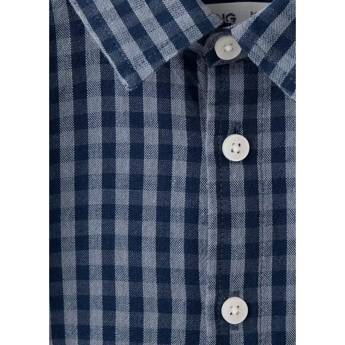 Chemise 100% coton à carreaux bleu marine, MANGO BABY