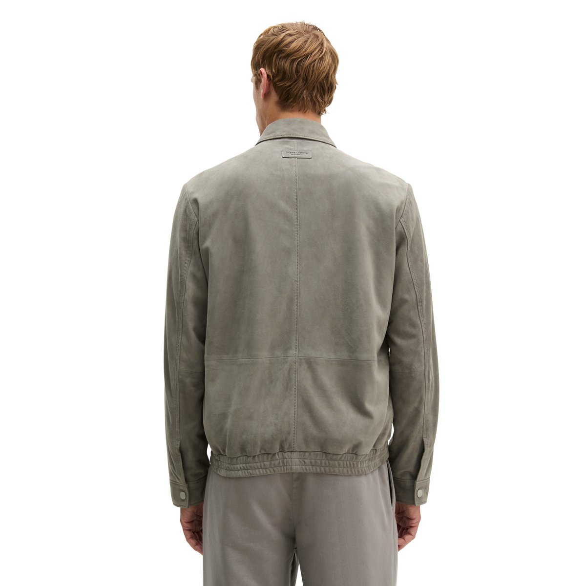 Veste en cuir coupe classique en cuir de chèvre velours souple gris, MARC O'POLO