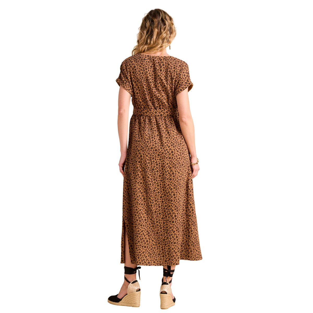 Robe longue grossesse en gaze de coton beige, ENVIE DE FRAISE