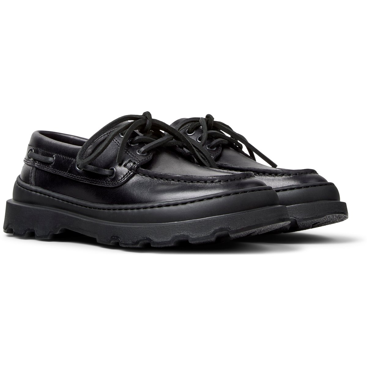 Mocassins Brutus+ cuir noir, CAMPER