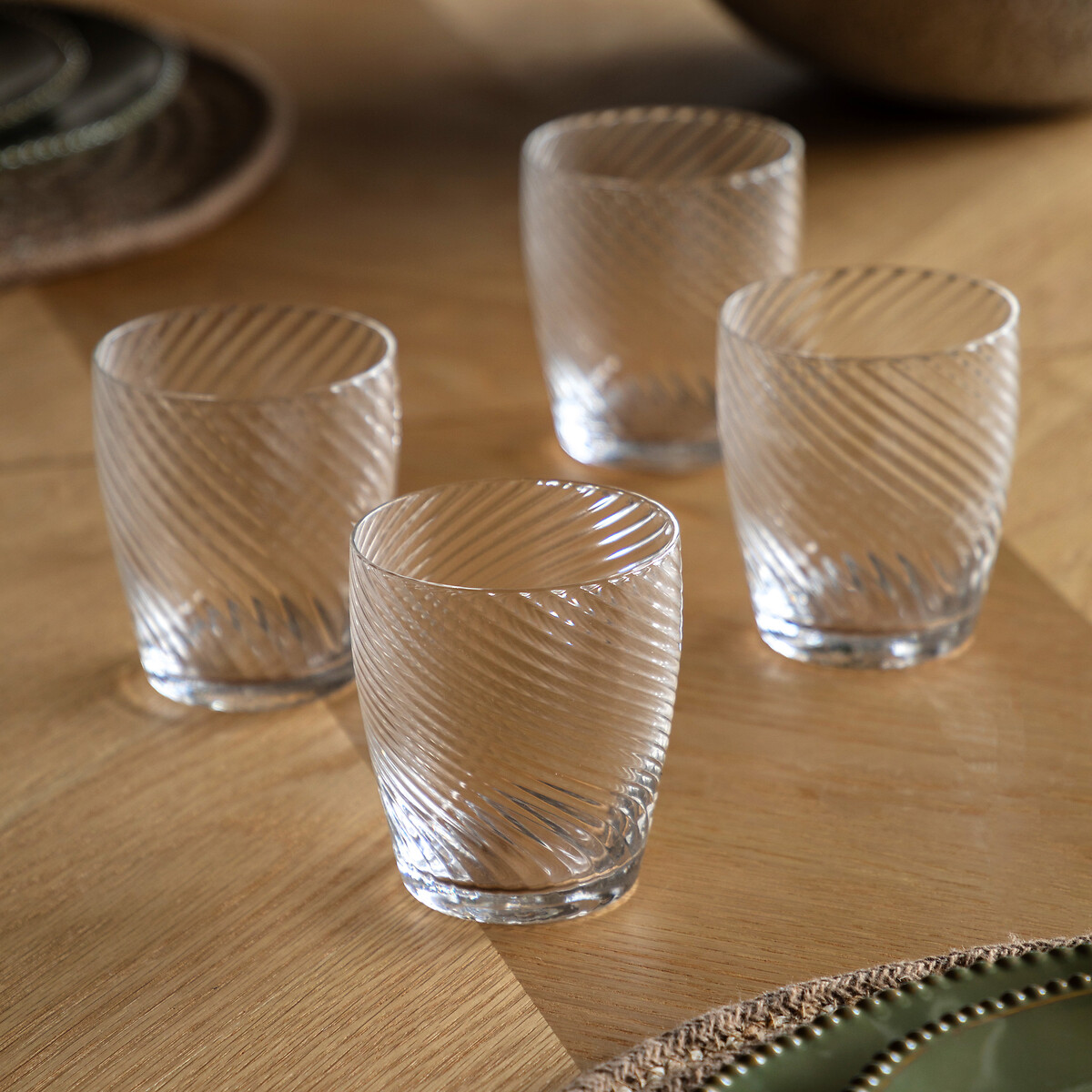 Set of 4 Vela Tumbler Glasses in Clear transparent, ÉDITÉ