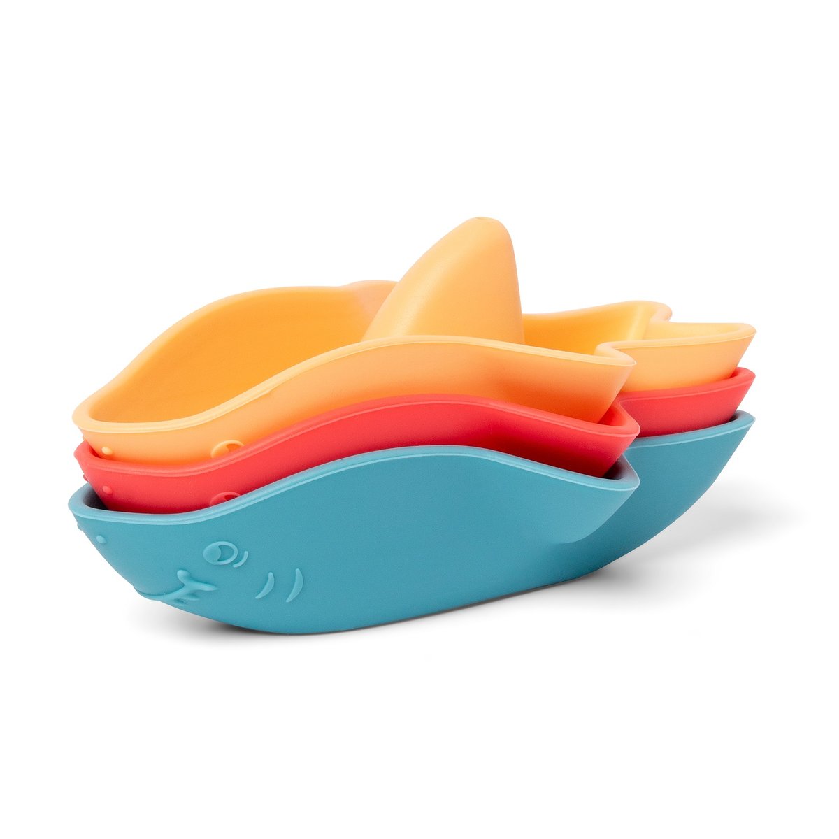 Jouets de bain en silicone Requins orange, LITTLE L