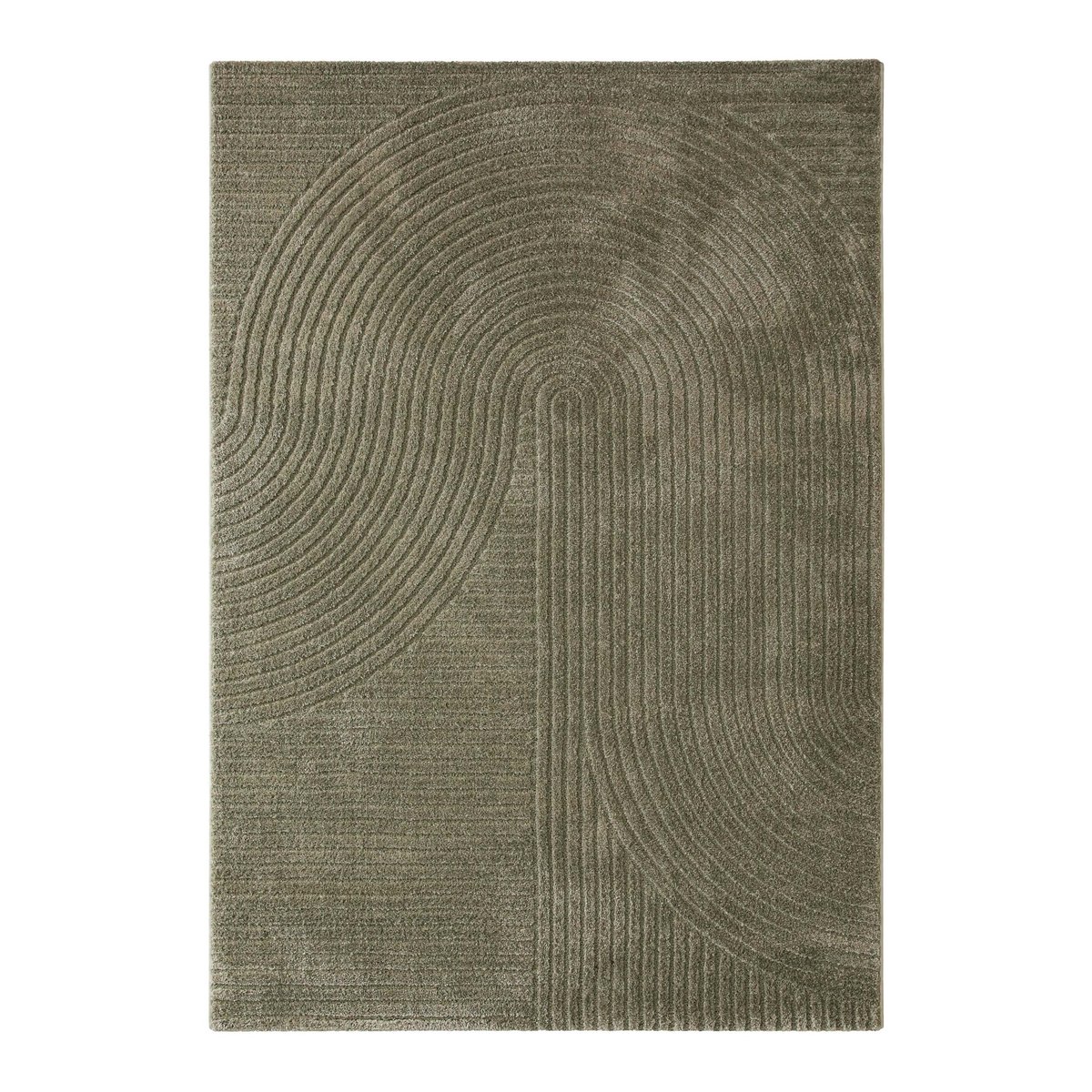 Tapis à poils courts, motif 3D moderne ,  Bolen vert olive, WECON HOME