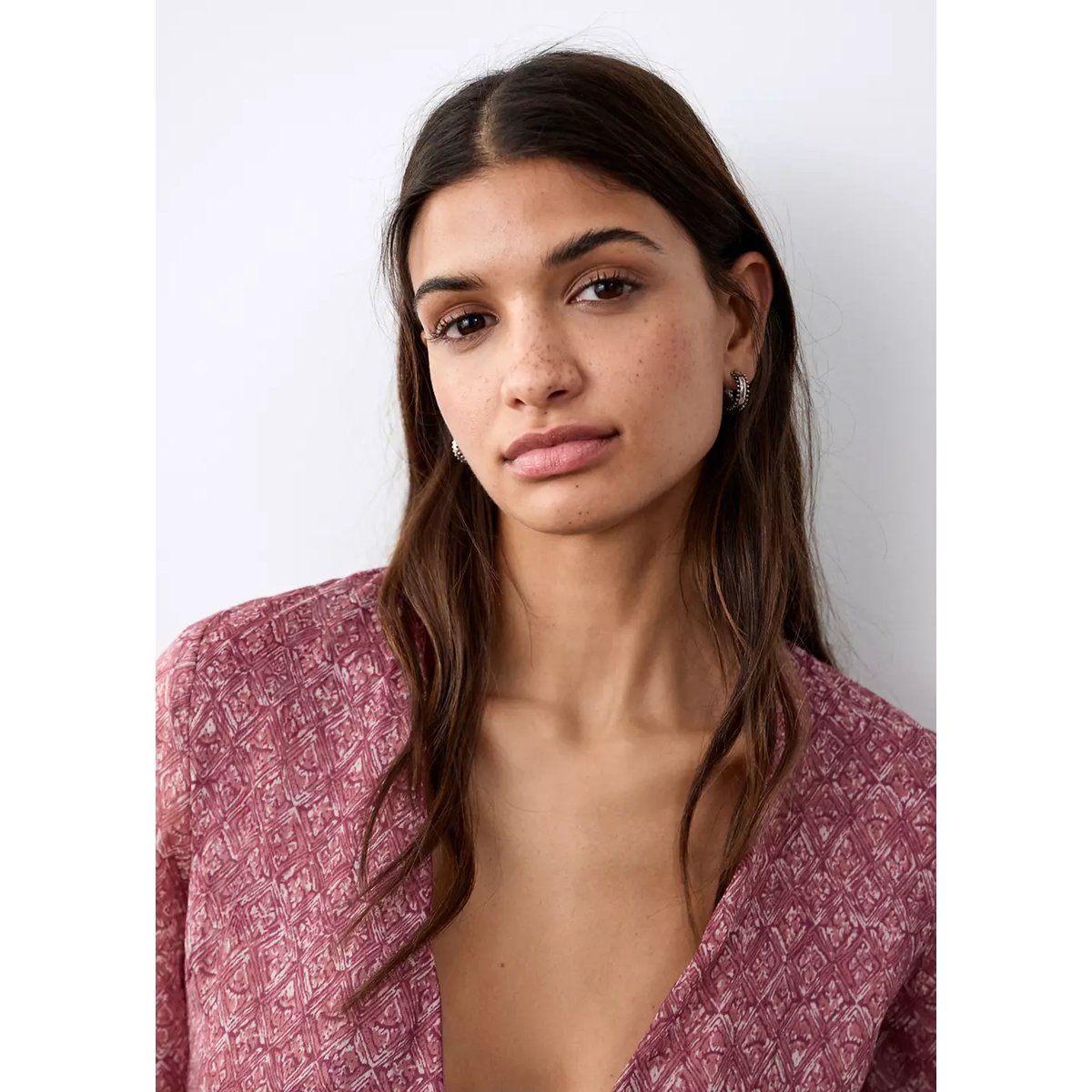 Robe imprimée à volants bleu pétrole, MANGO TEEN