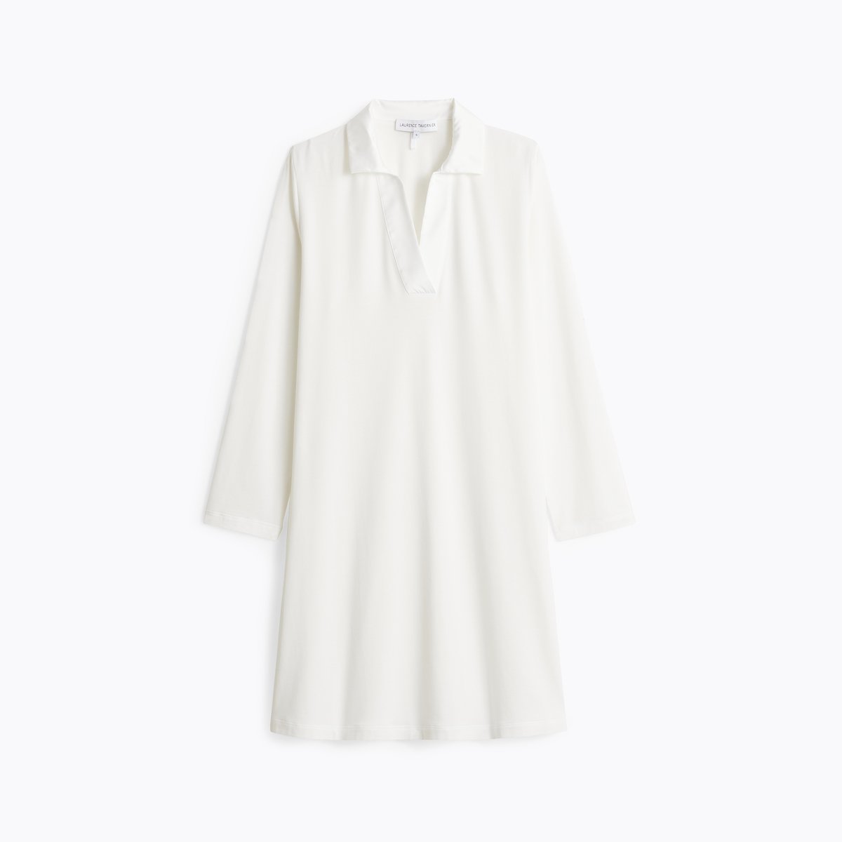 Chemise de nuit courte col polo en jersey ENVOUTANTE ecru, LAURENCE TAVERNIER