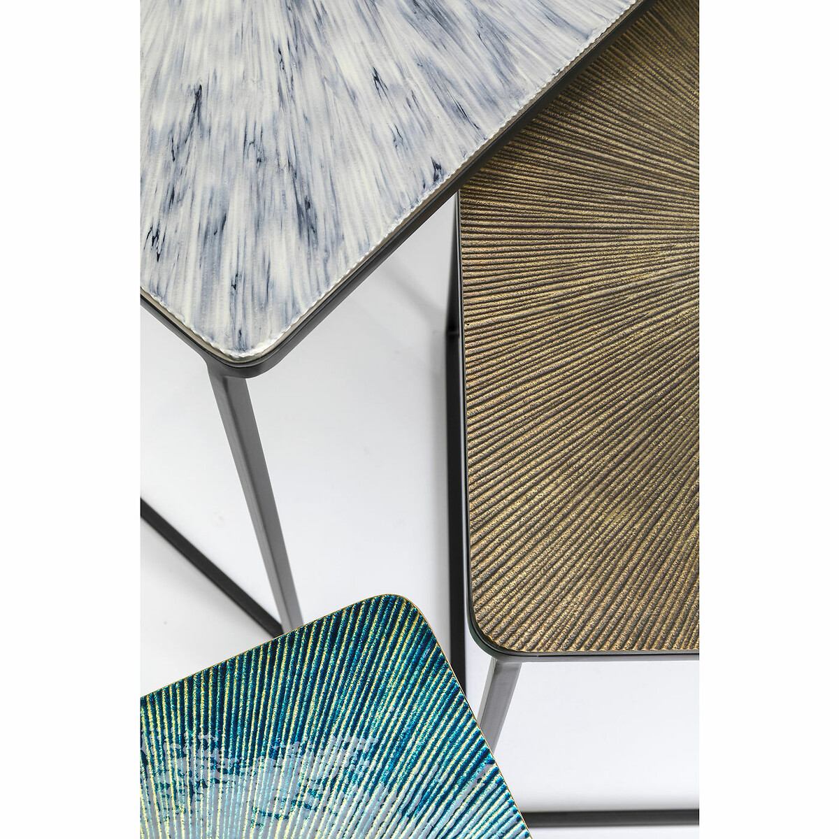 Table d appoint Ray carré (3/Set) multicolore, KARE DESIGN