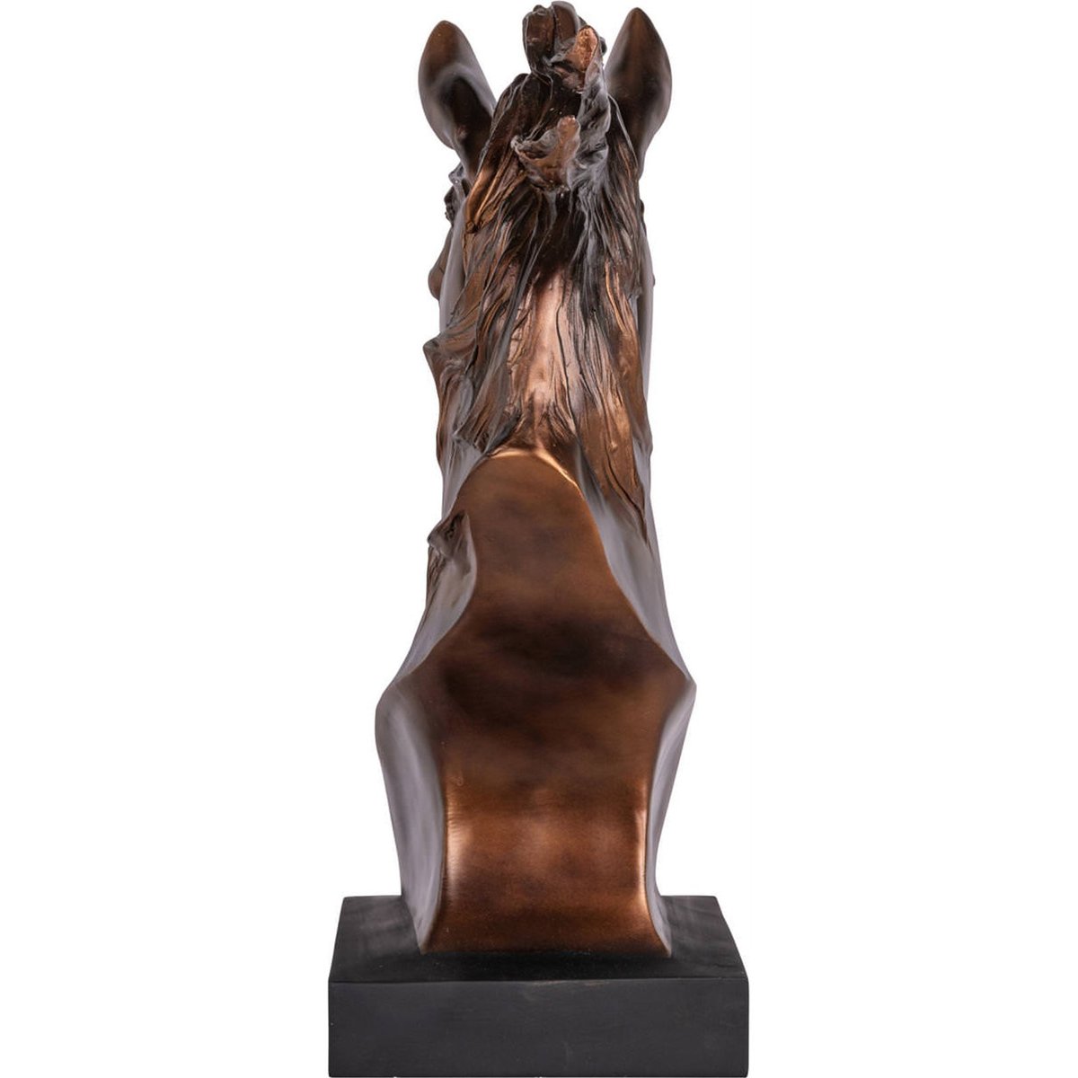 Sculpture cheval décorative bronze et noir, RECOLLECTION