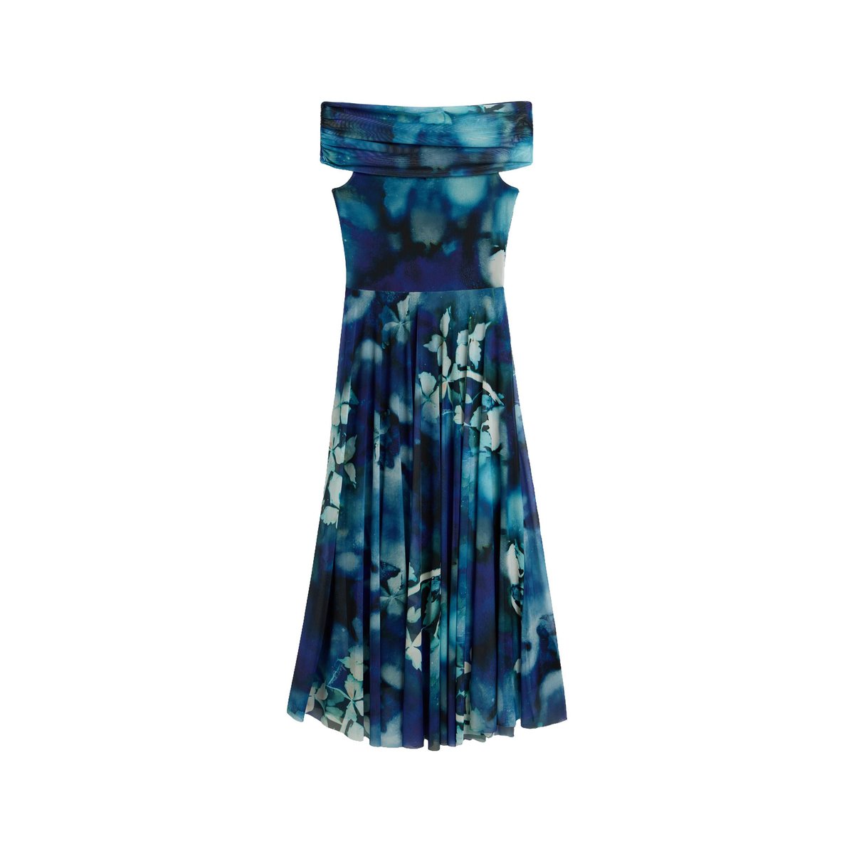 Robe longue à fleurs bleu, DESIGUAL