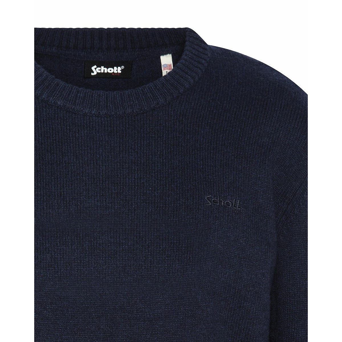 Lance1 Crew Neck Jumper navy blue, SCHOTT
