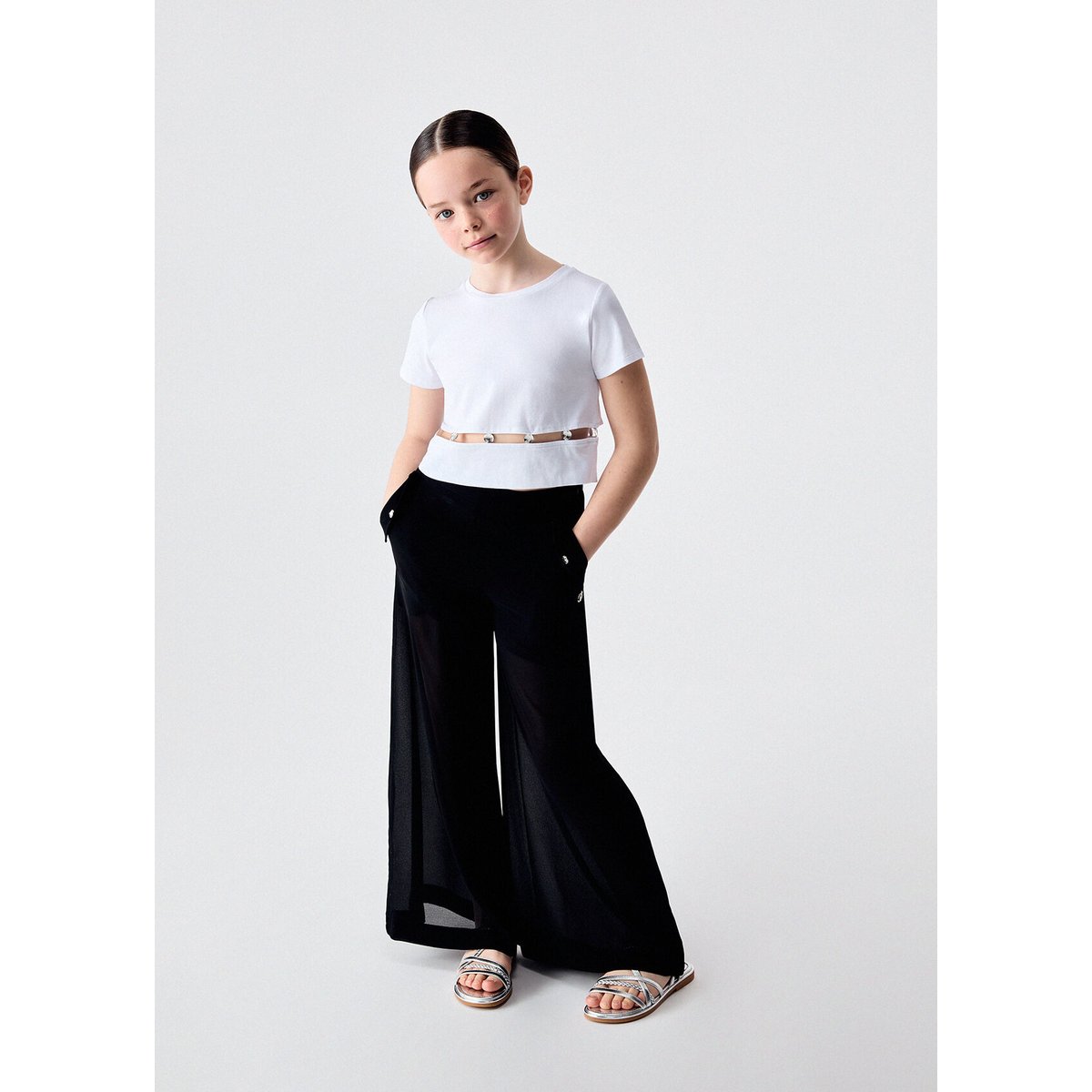 T-shirt orné de pierres blanc, LIU JO