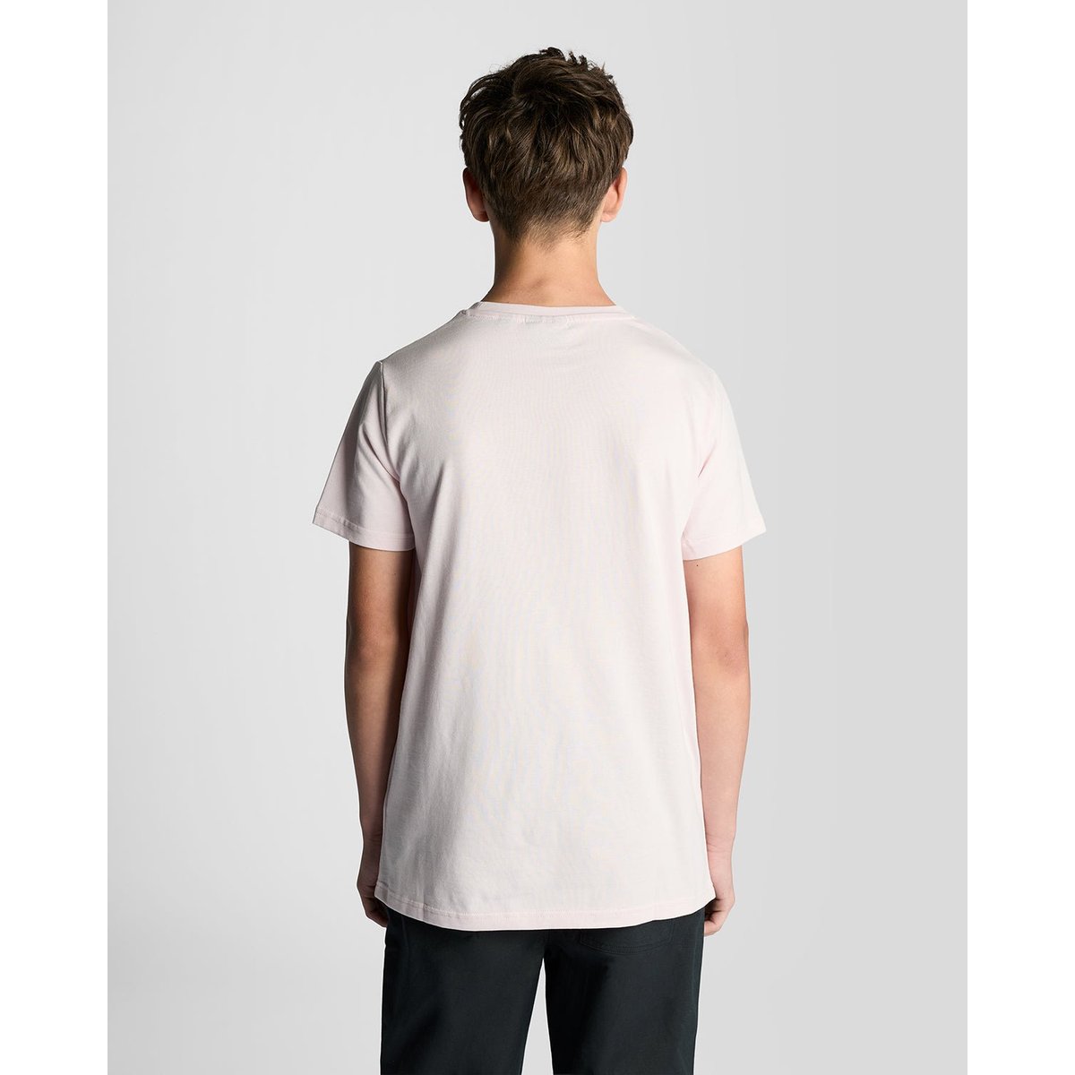T-shirt en coton col rond rose clair, LYLE & SCOTT