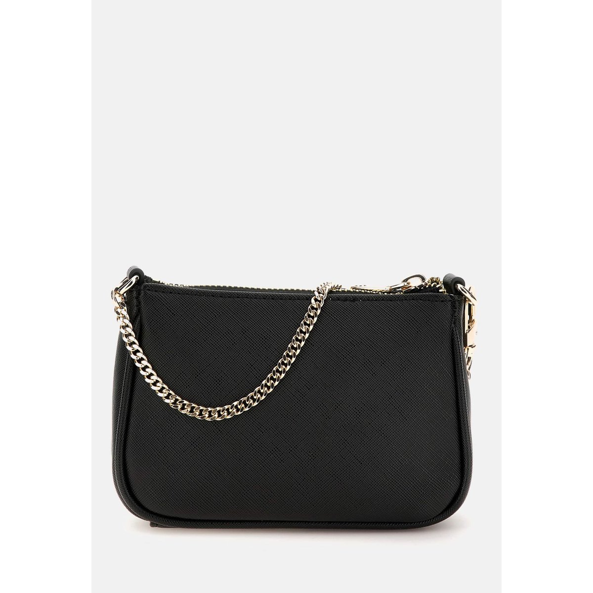 Mini Pochette Saffiano noir, GUESS
