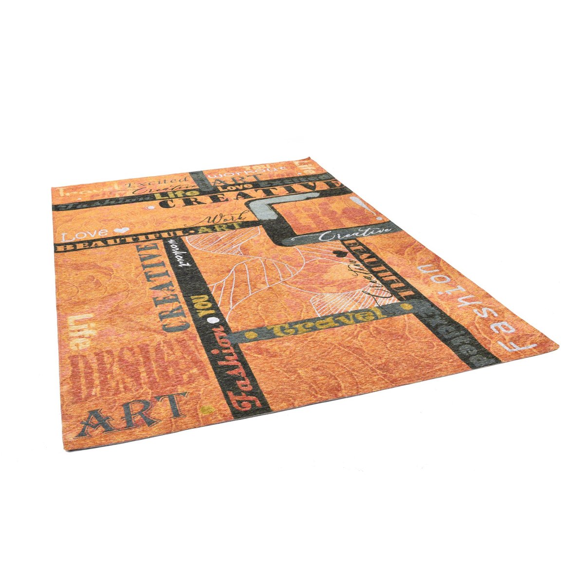 Tapis de salon moderne - COSIMA orange multi, GINO FALCONE