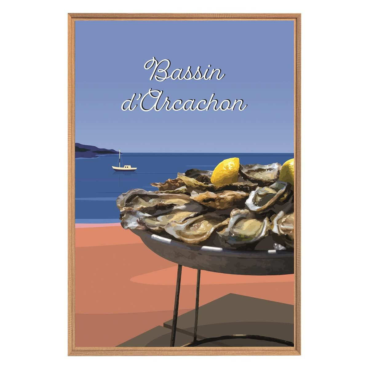 Tableau Mural Illustration D'arcachon PLAGE multicolore-fibres de bois, CEANOTHE
