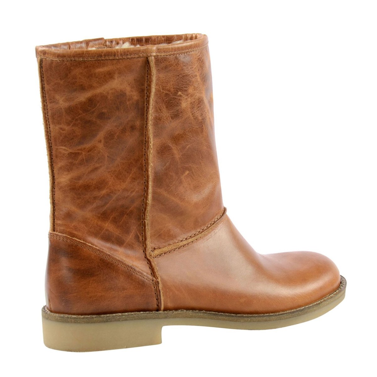 Bottes courtes en cuir cognac, SACHA