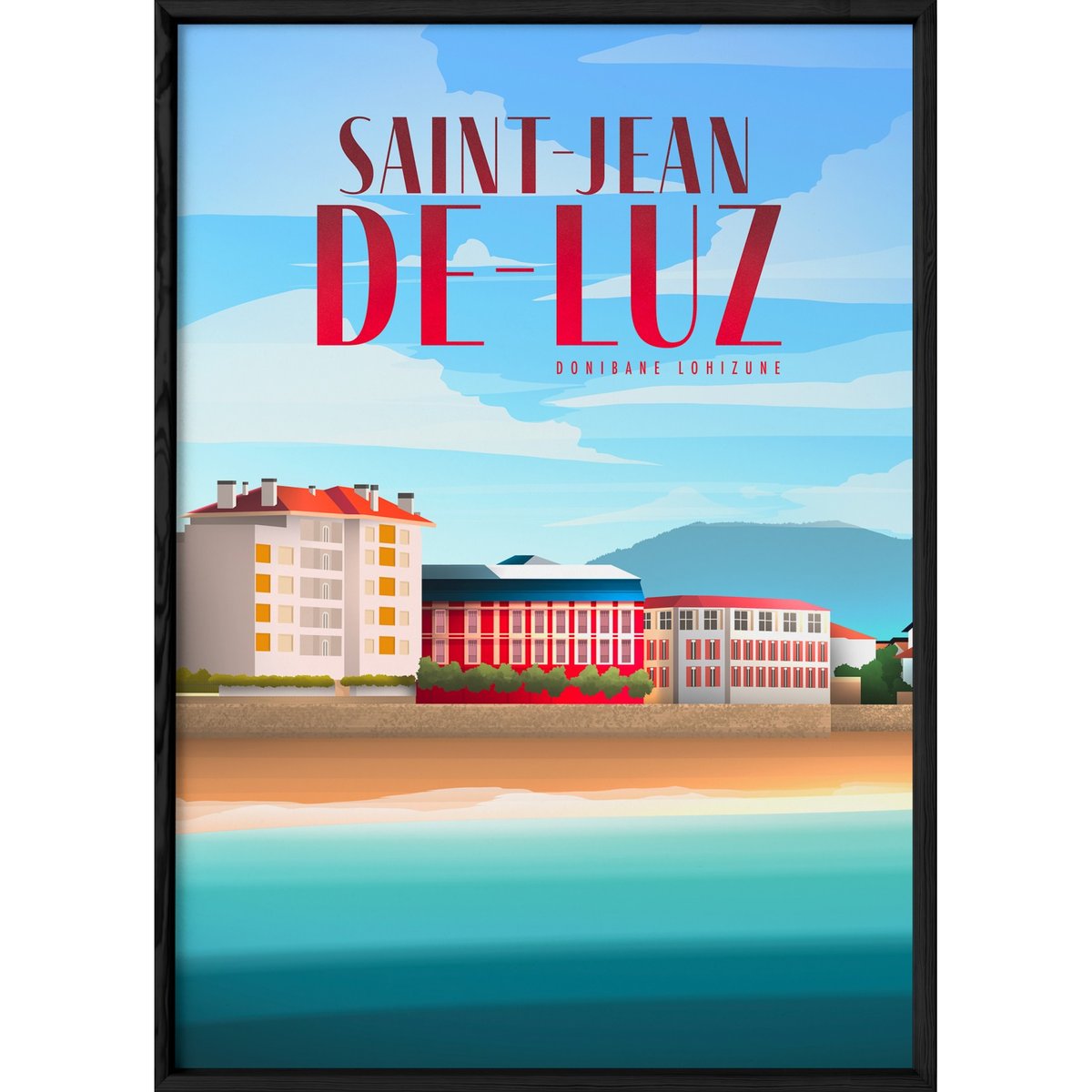 Affiche ville Saint-Jean-de-Luz blanc, L'AFFICHERIE