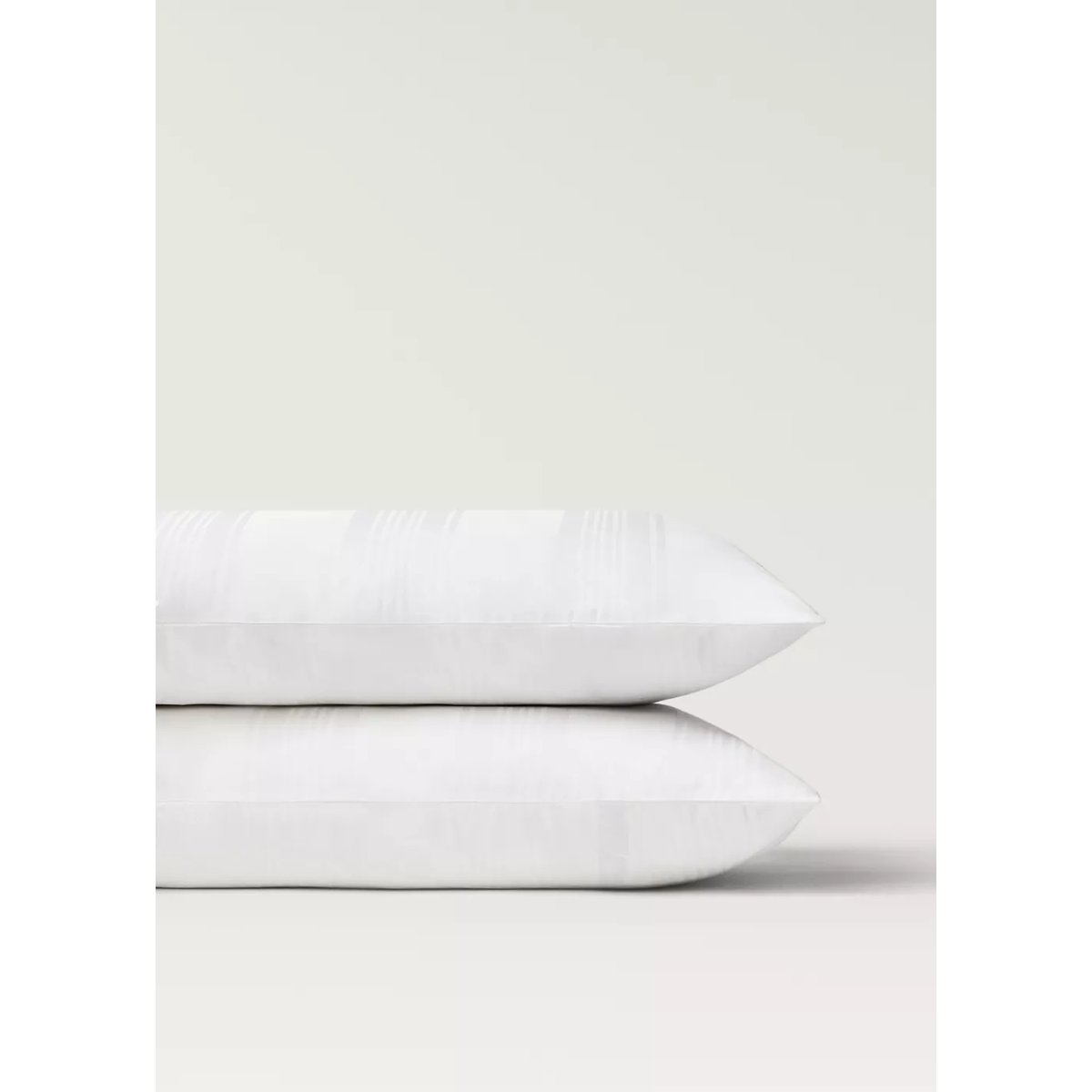 Deux taies d’oreiller coton satin 300 fils rayures 50x75 cm blanc, MANGO HOME
