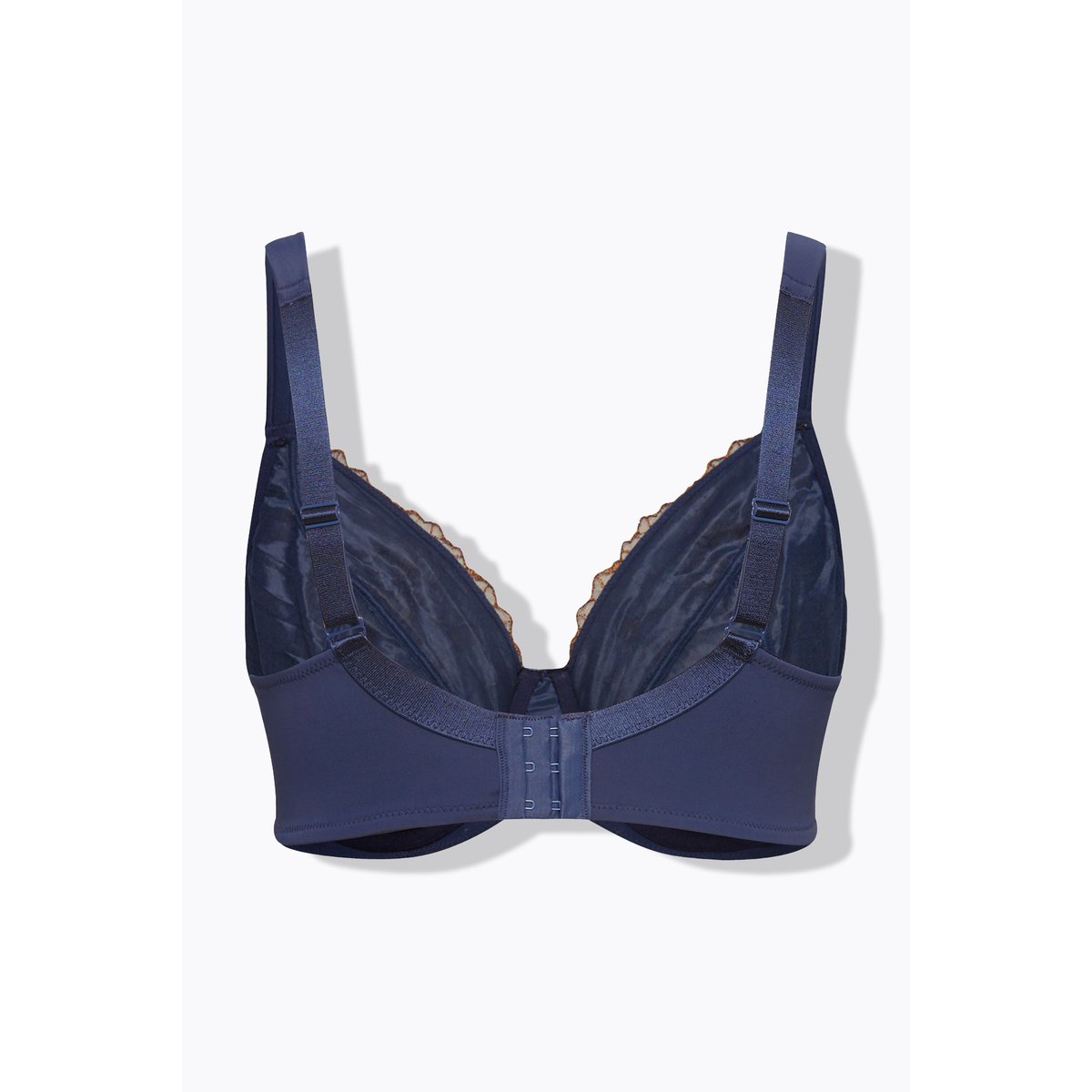 Soutien-gorge à armatures, broderie florale bleu nuit, ULLA POPKEN