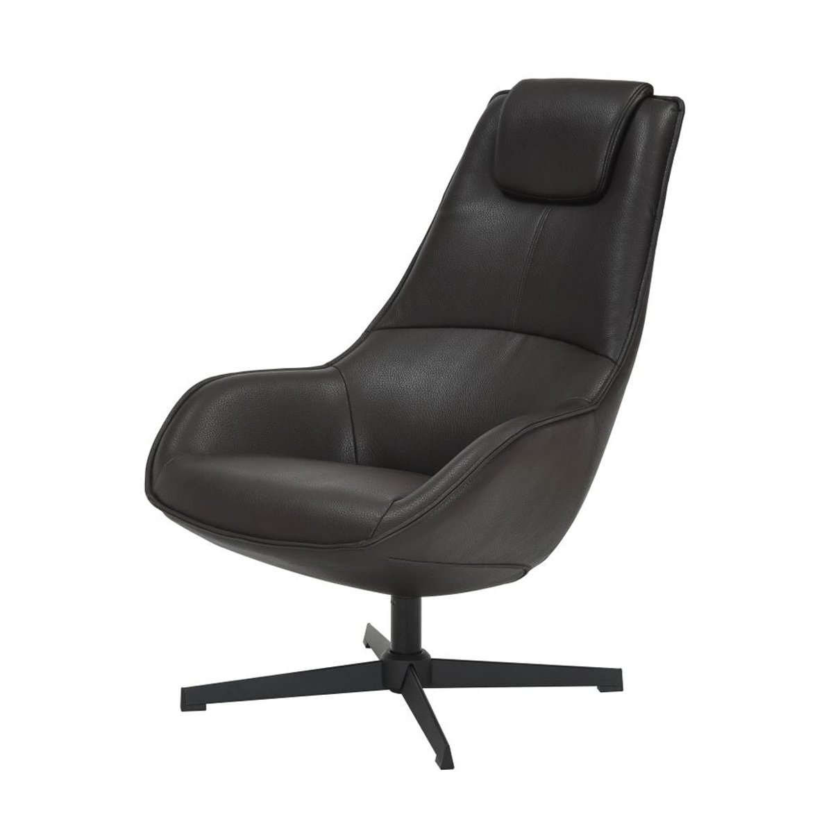 Fauteuil pivotant en PU noir, ZAGO