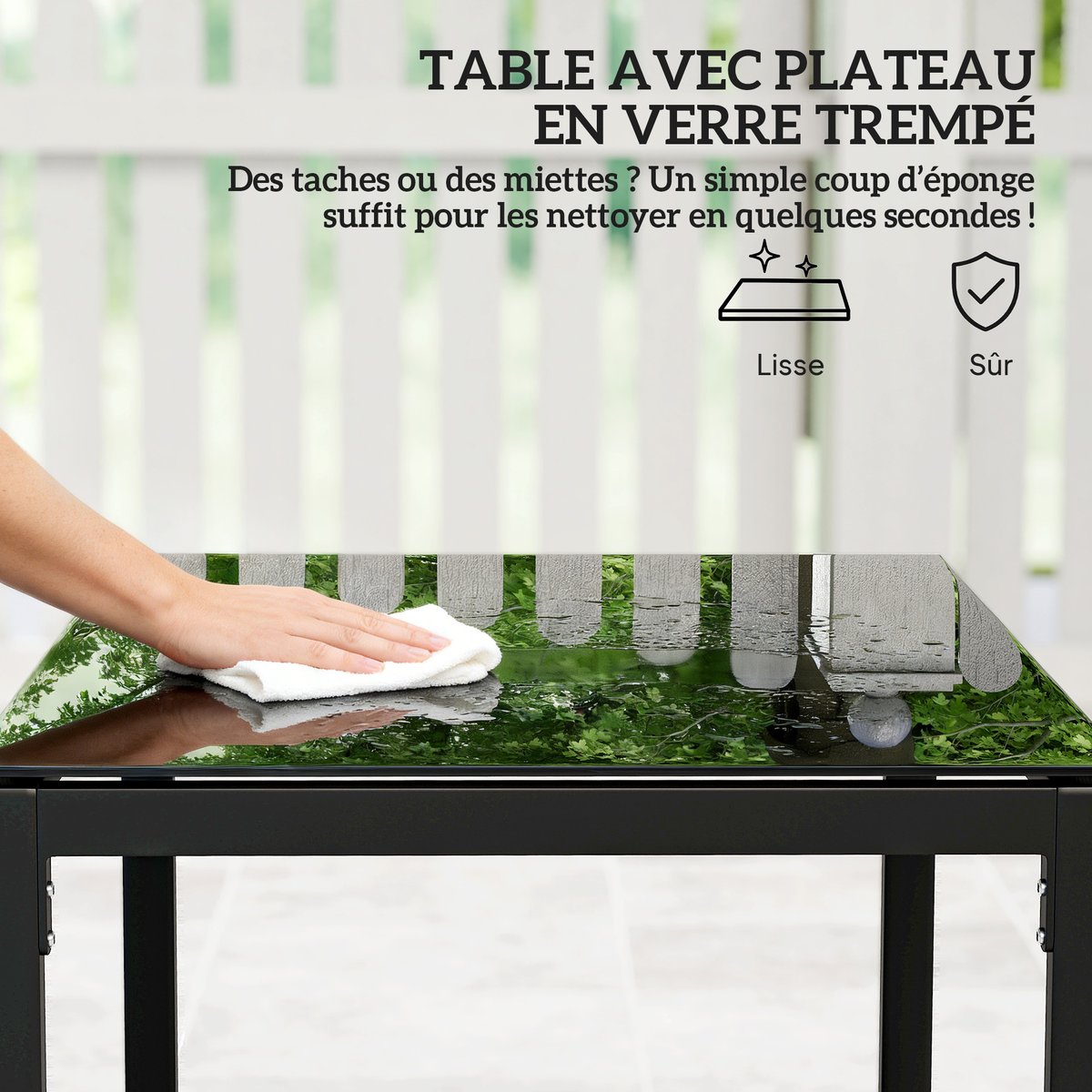 Ensemble de bistro en rotin Acier Noir noir, gris foncé, OUTSUNNY