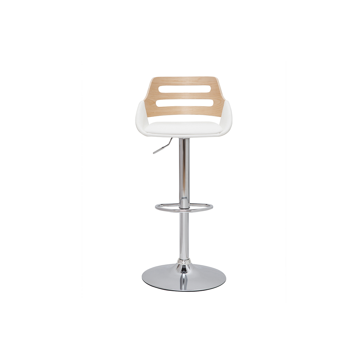 Tabouret de bar design relevable PERNIK blanc, MILIBOO