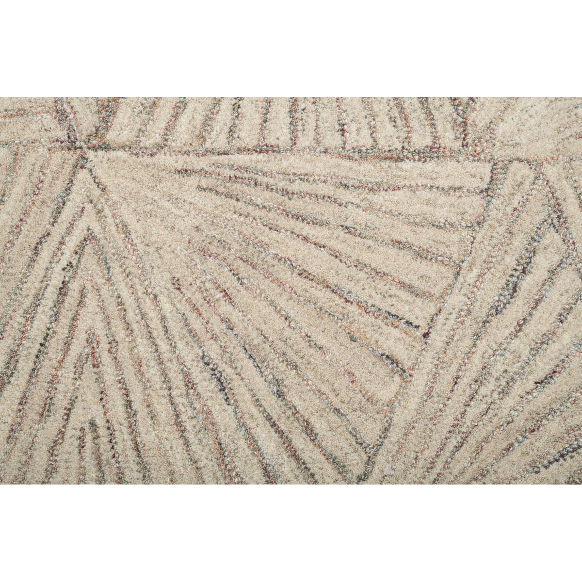 Tapis tufté main en laine vierge et viscose sable, THEKO