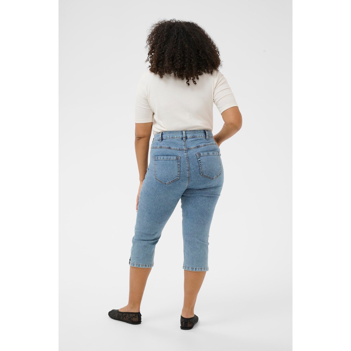 Jeans bleu washed blue denim, KAFFE CURVE