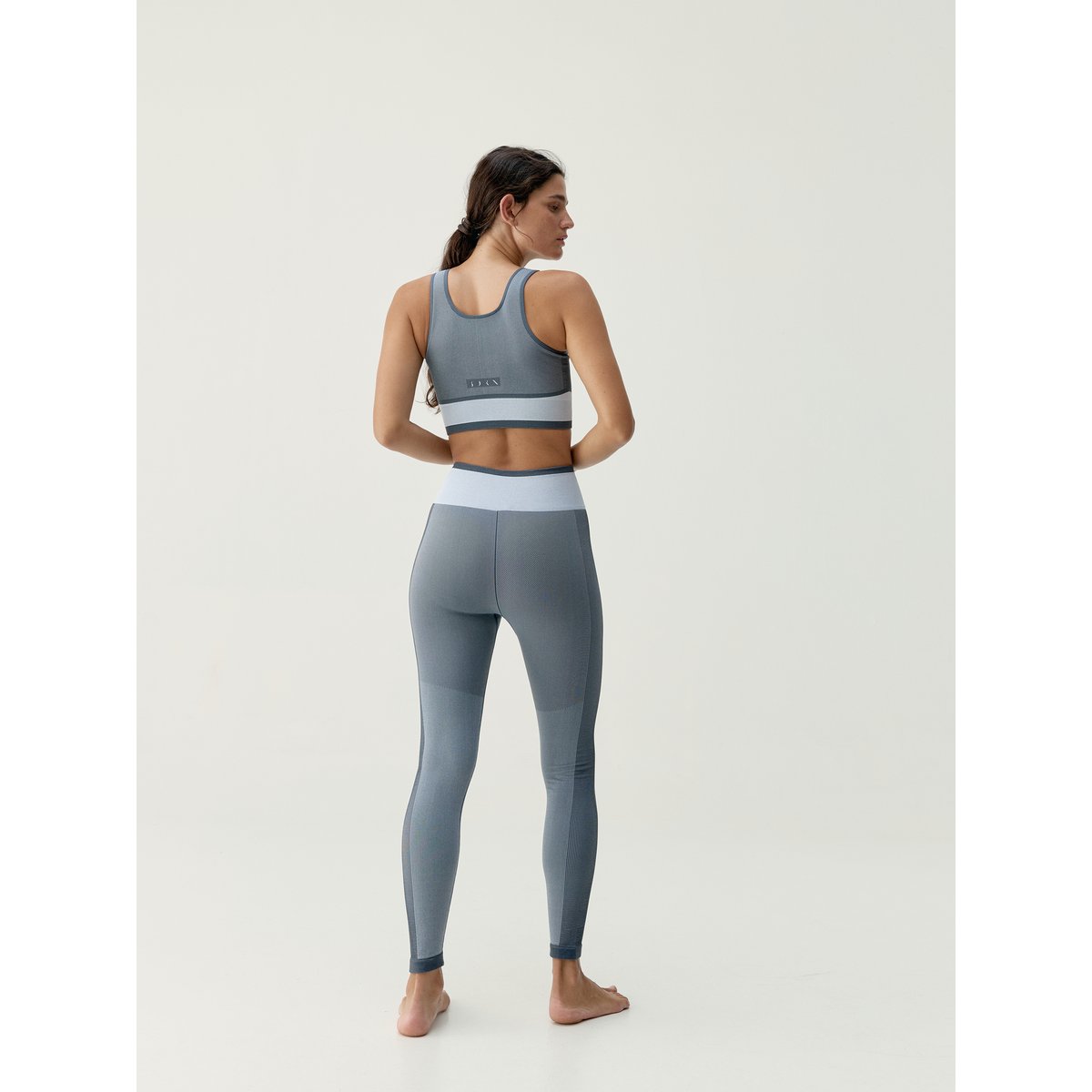 Brassière de sport femme Oasis maintien moyen-élevé effet gainant bleu ébène clair, BORN