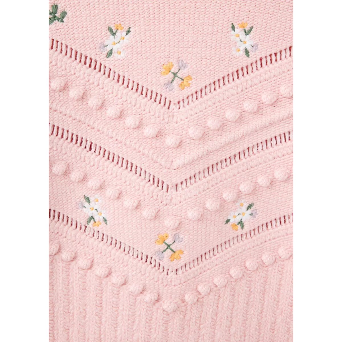 Pull-over maille fleurs rose, MANGO