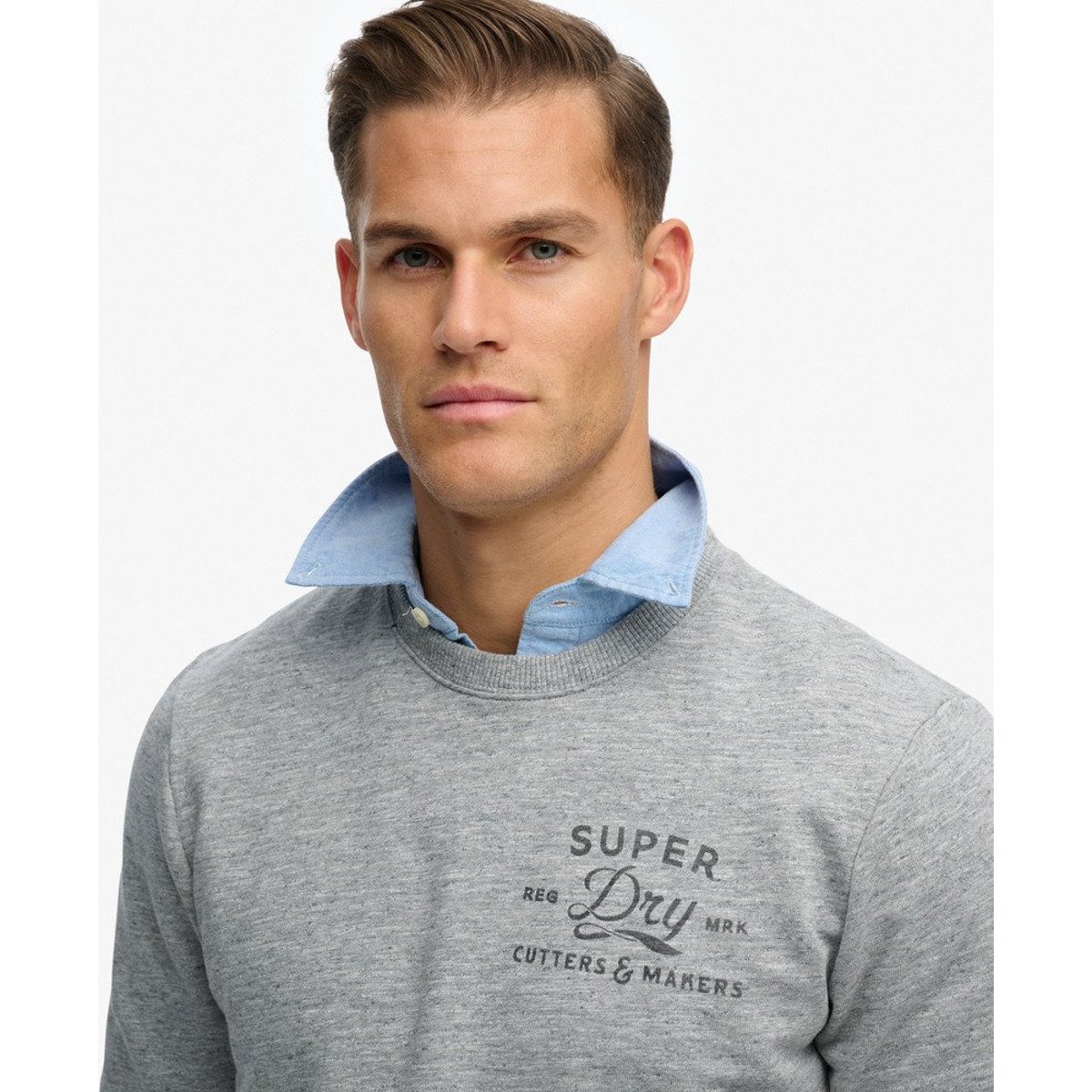 Sweatshirt Cutters And Makers Coupe Décontractée gris athlétique chiné, SUPERDRY
