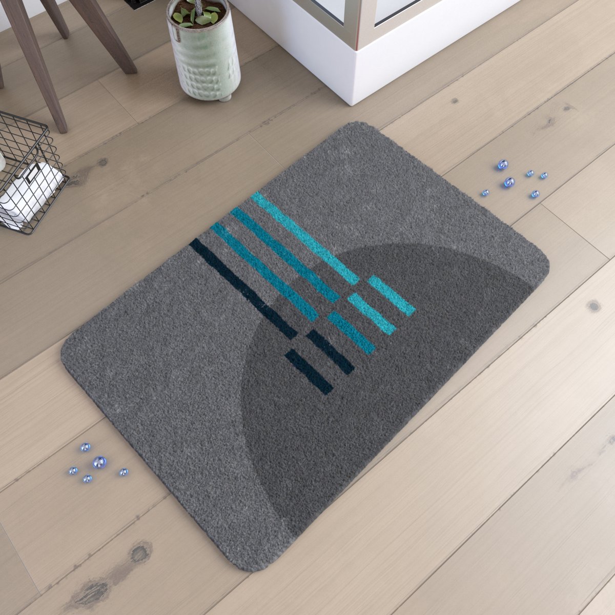 Tapis de bain antidérapant gris clair, HOME MAISON