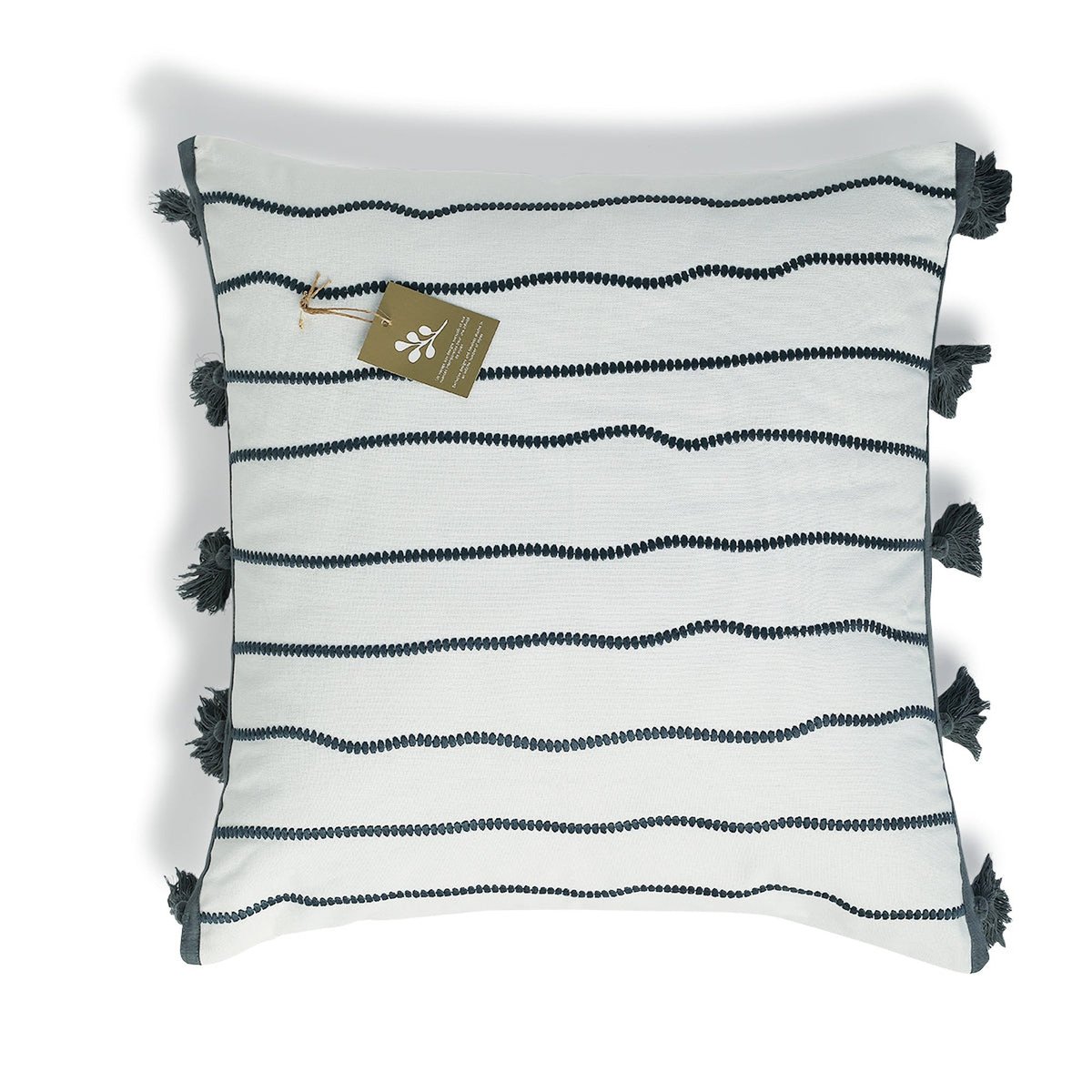 Coussin toile de coton BAJA bleu orage, FEBRONIE