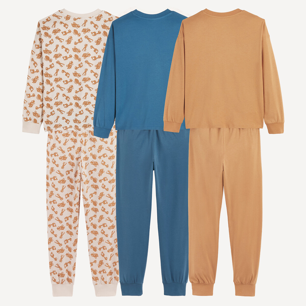 Pack of 3 Construction Vehicle Print Cotton Pyjamas assorted, LA REDOUTE COLLECTIONS
