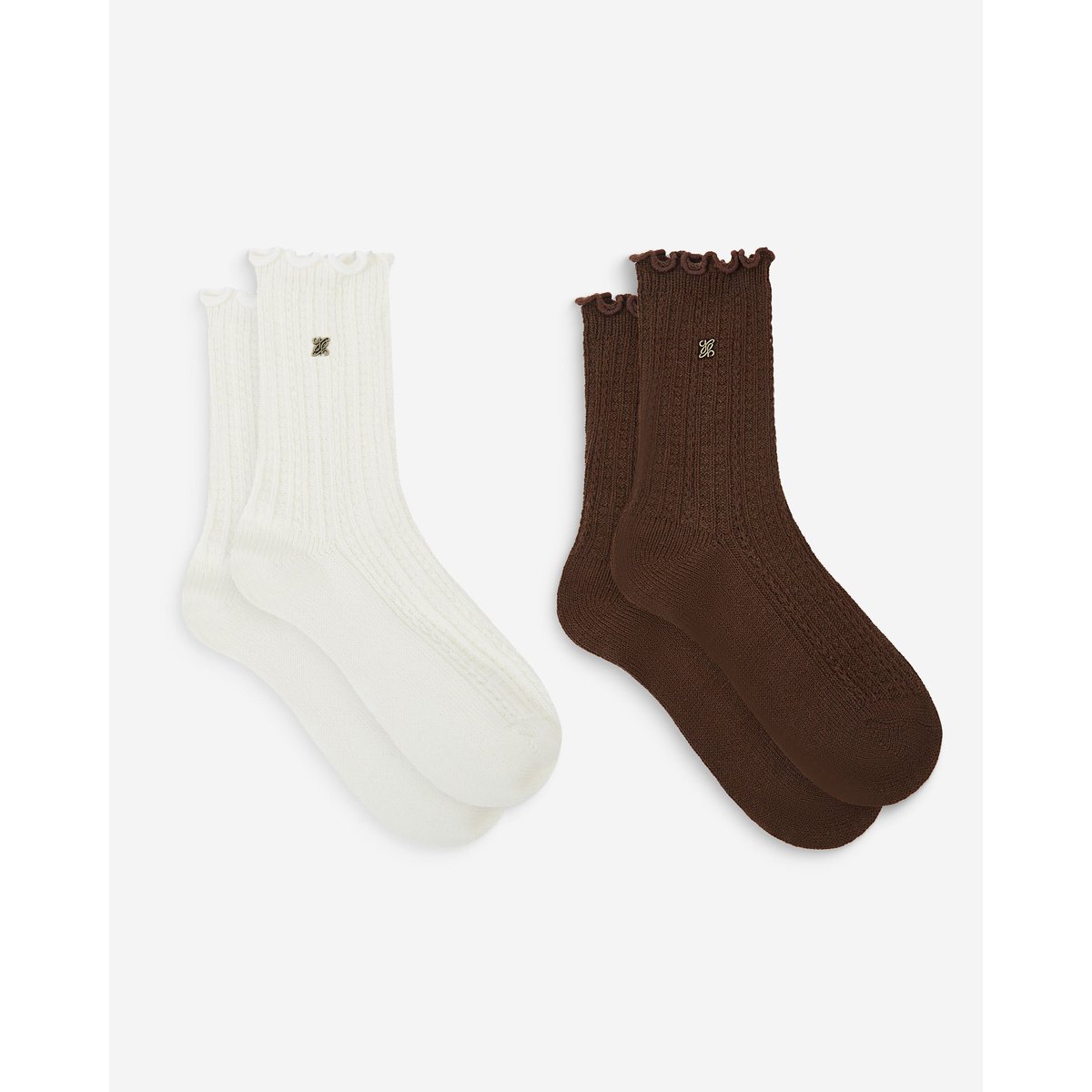 Chaussettes épaisses en maille ajourée multico Agathe multico, GRACE & MILA