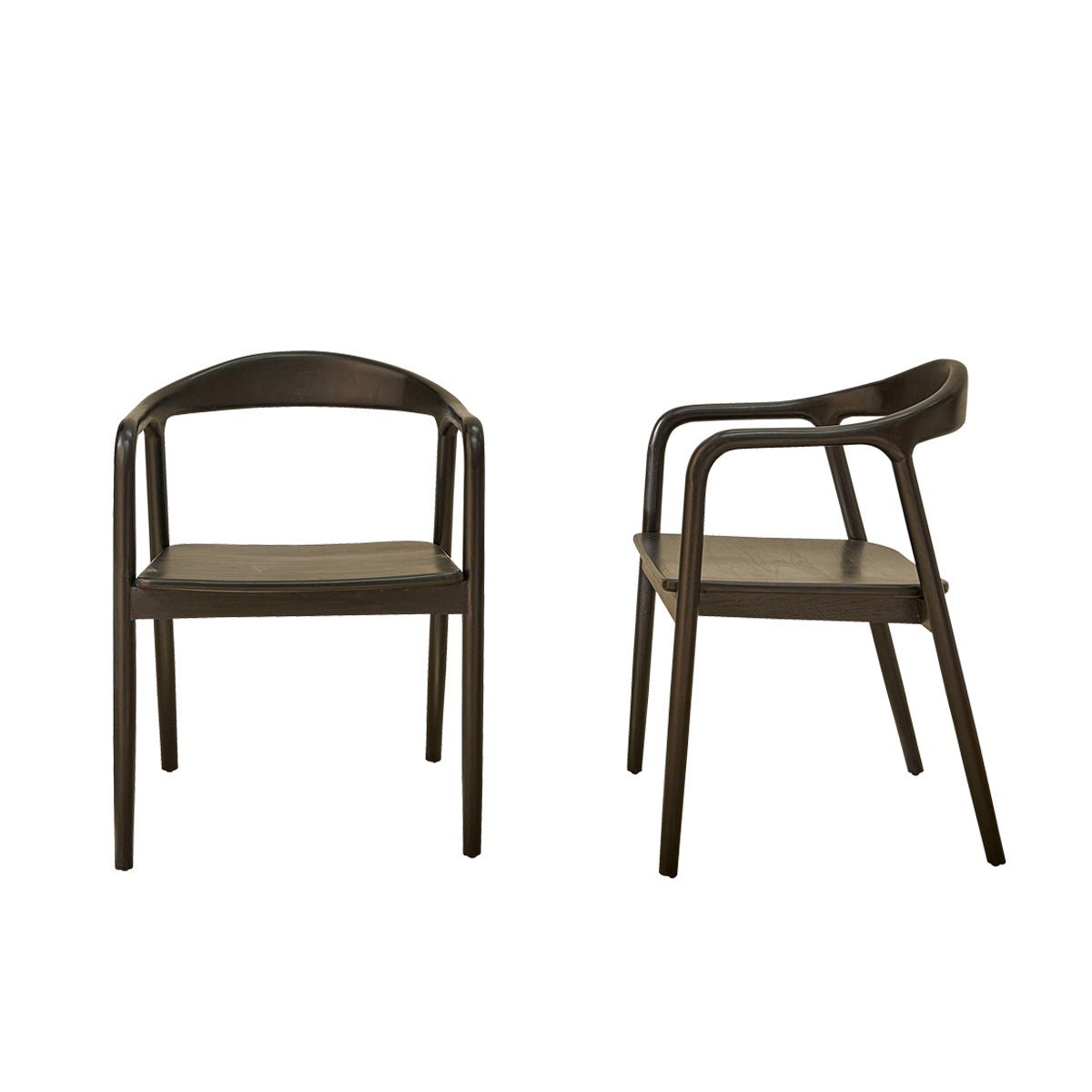 Lot de 2 chaises en teck massif AMBRE noir, BERAH GETAH