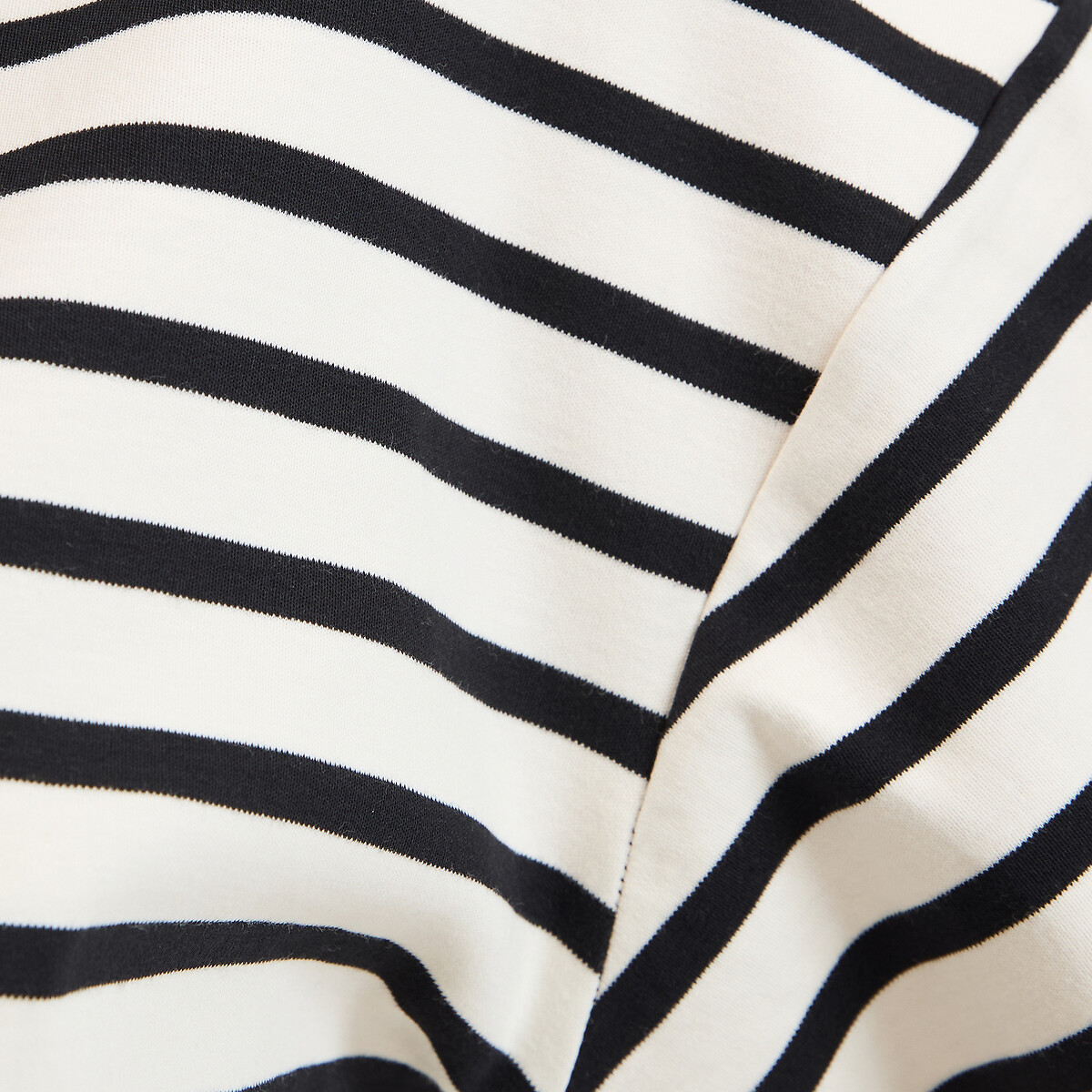 T-shirt rayé volume loose, Signature PAUL rayé ivoire/noir, LA REDOUTE COLLECTIONS