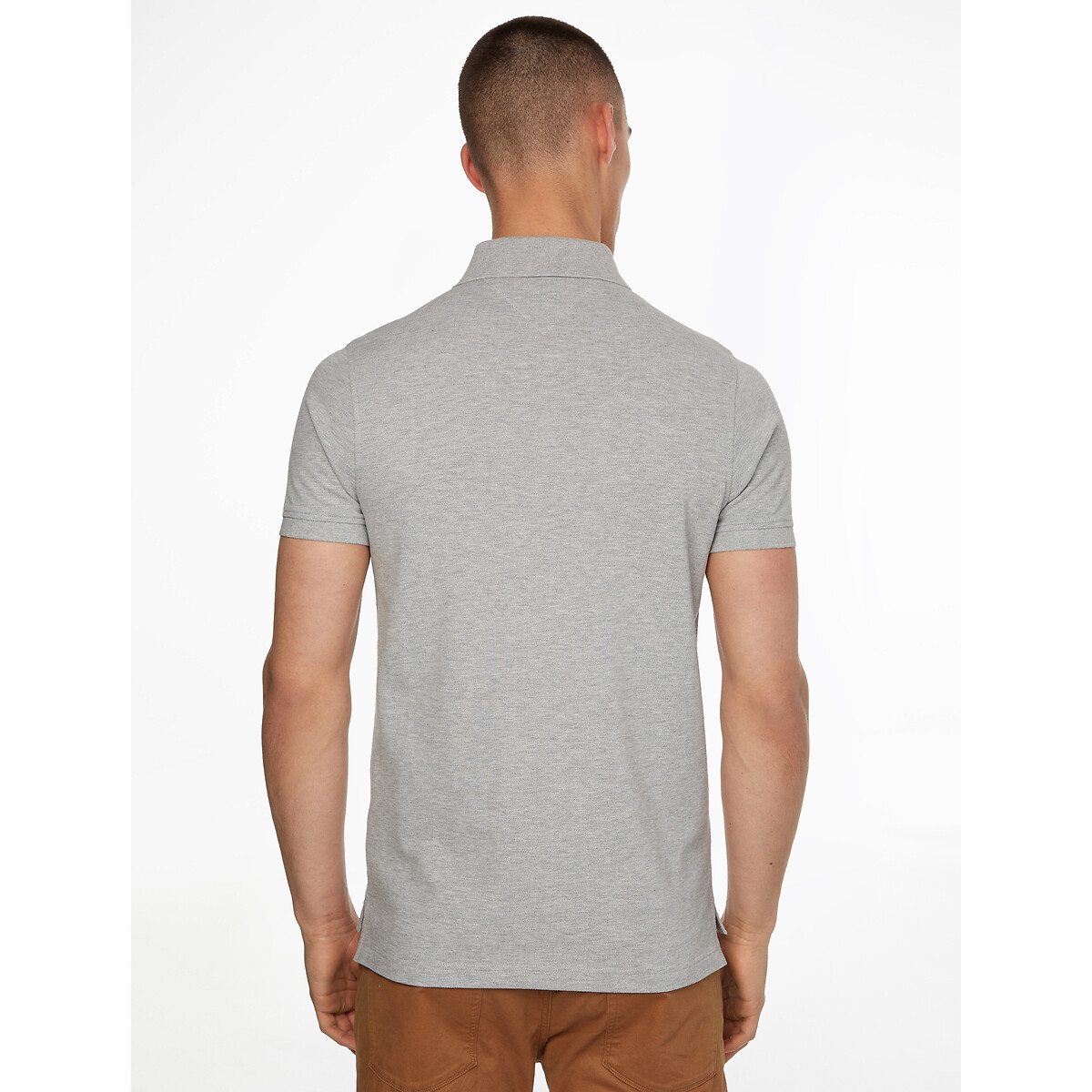 Polo slim maglia piqué stretch grigio chiné , TOMMY HILFIGER