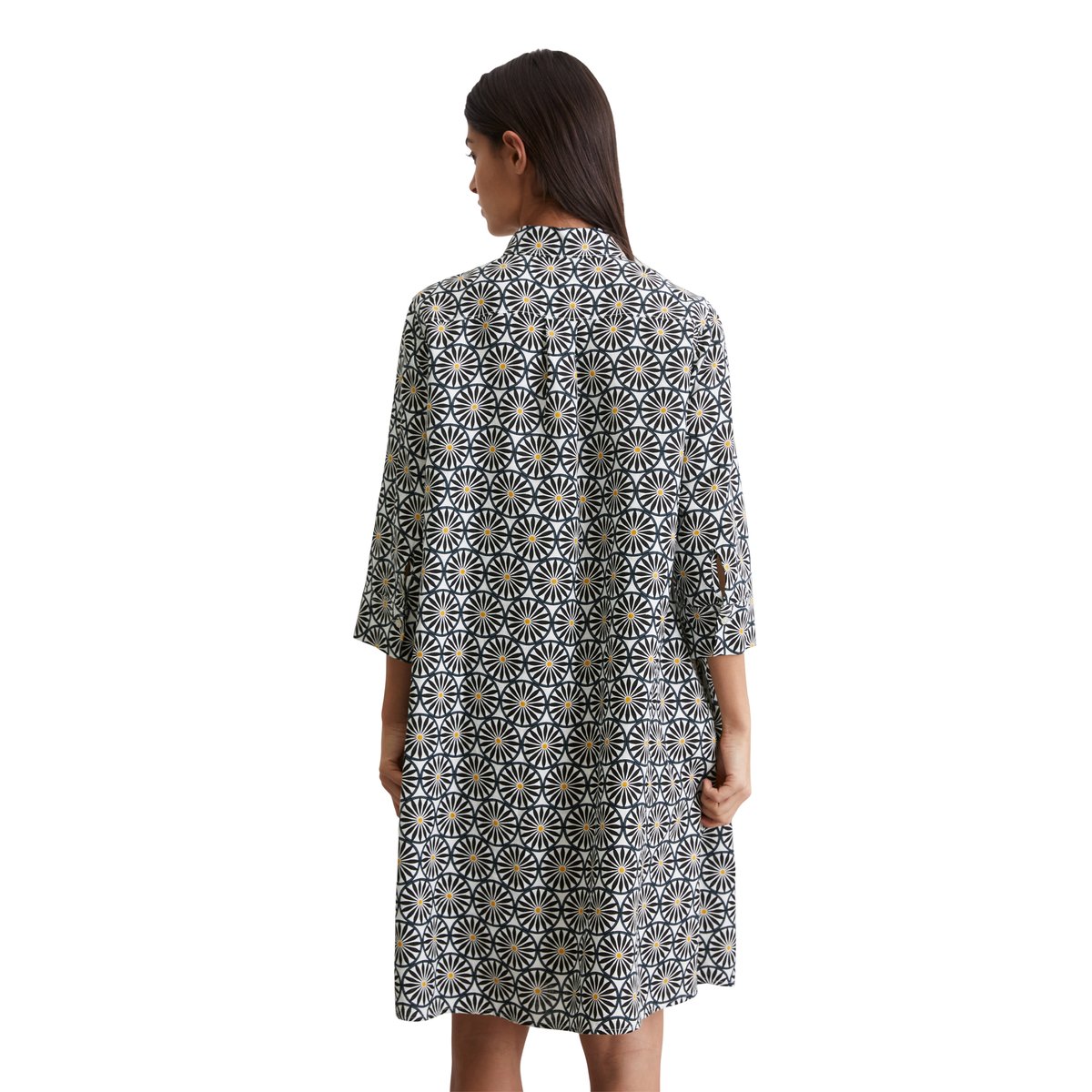 Robe en lin relaxed avec motif imprimé blanc, MARC O'POLO