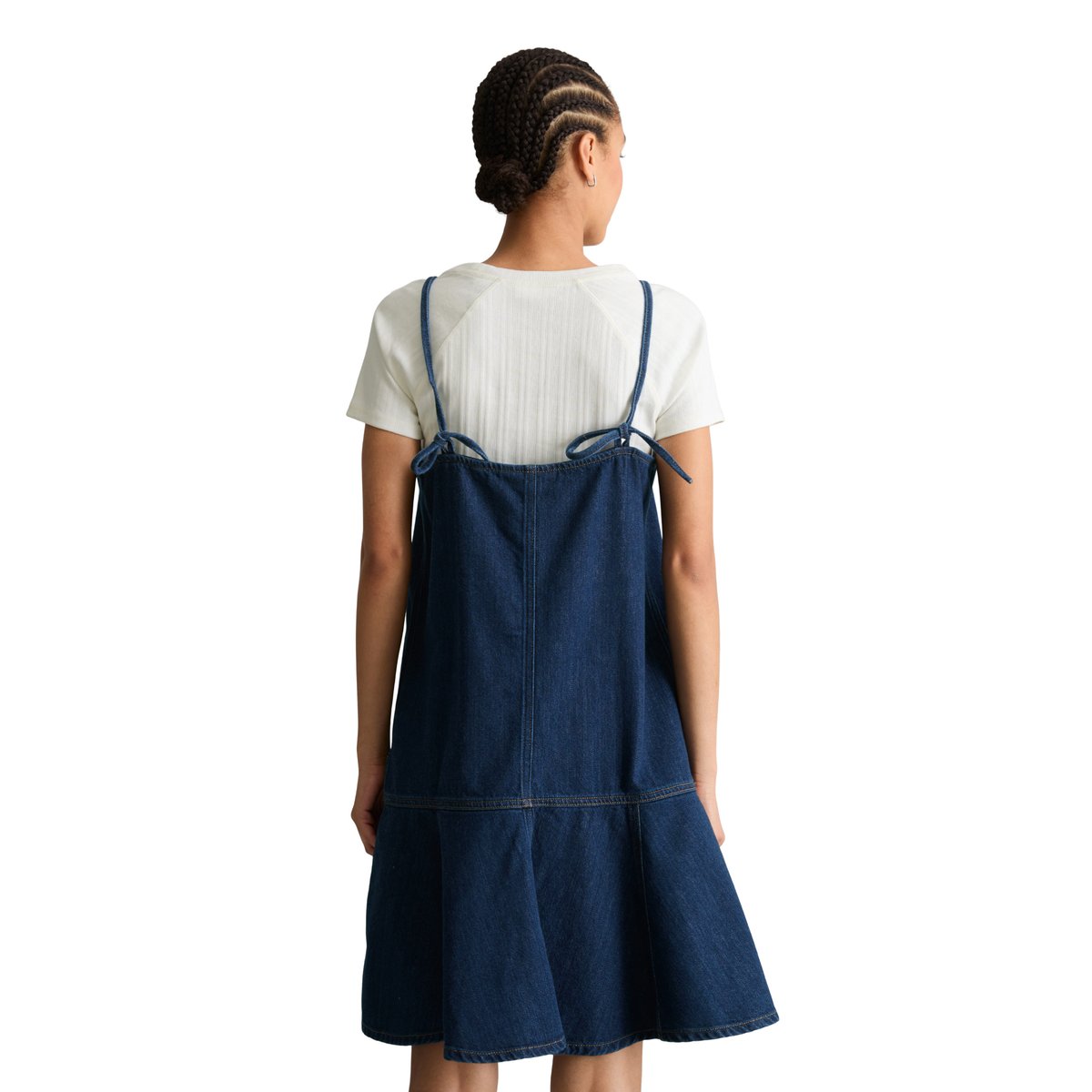 Robe courte en jean, coupe classique réalisé avec Orange Fiber bleu, MARC O’POLO DENIM
