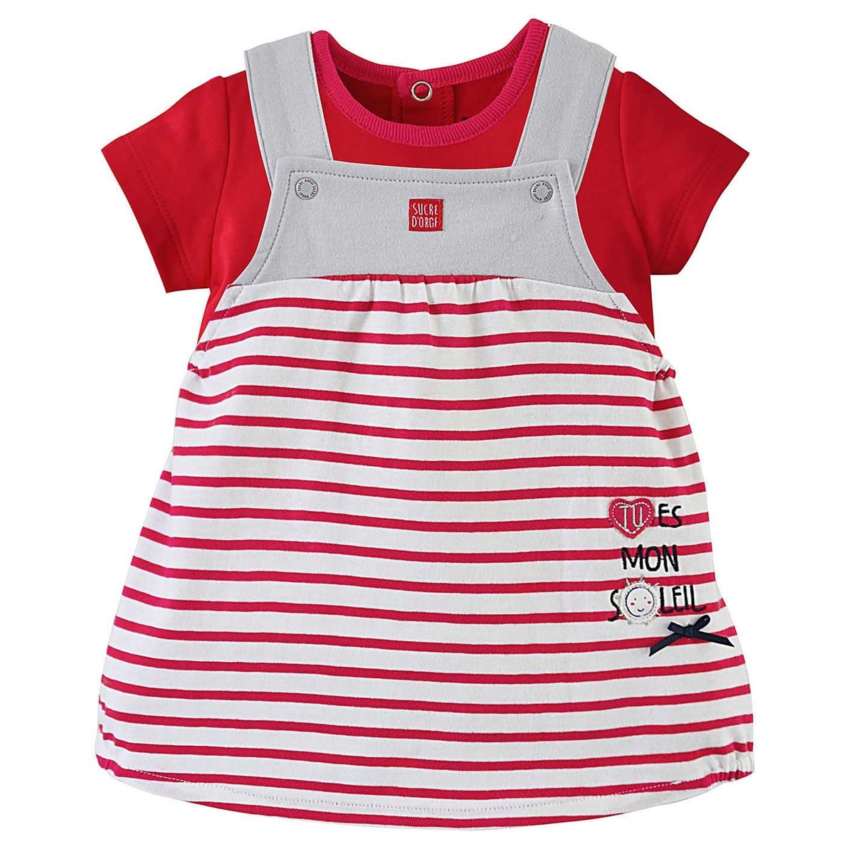 Ensemble robe t-shirt mon soleil sucre d'orge blanc, SUCRE D'ORGE