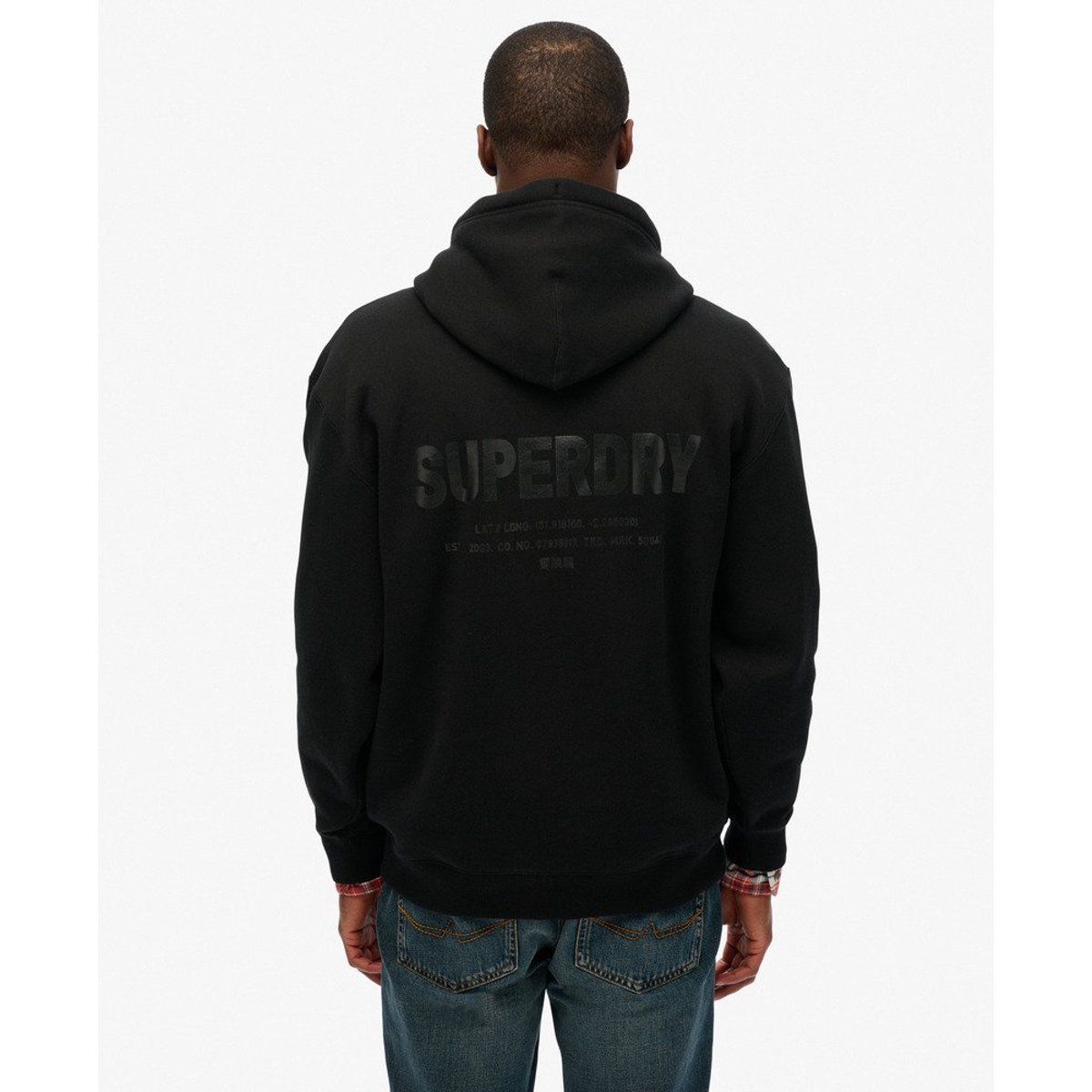 Sweat à capuche ample à logo Utility Sport noir, SUPERDRY