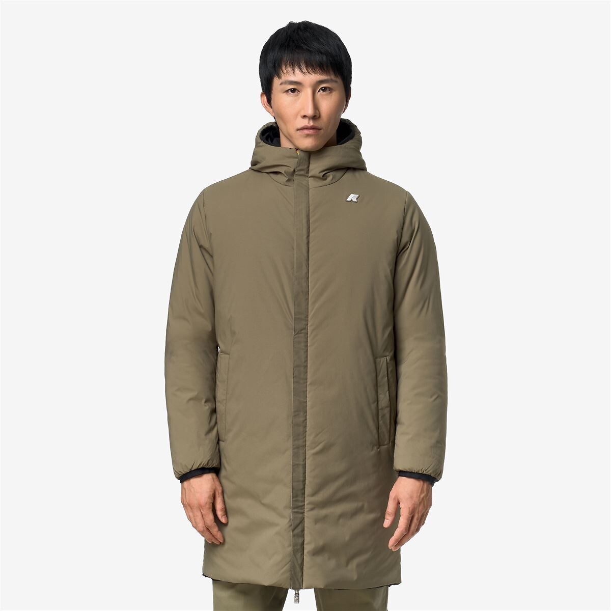 Parka longue, réversible, JACOB ST WARM noir/vert, K-WAY