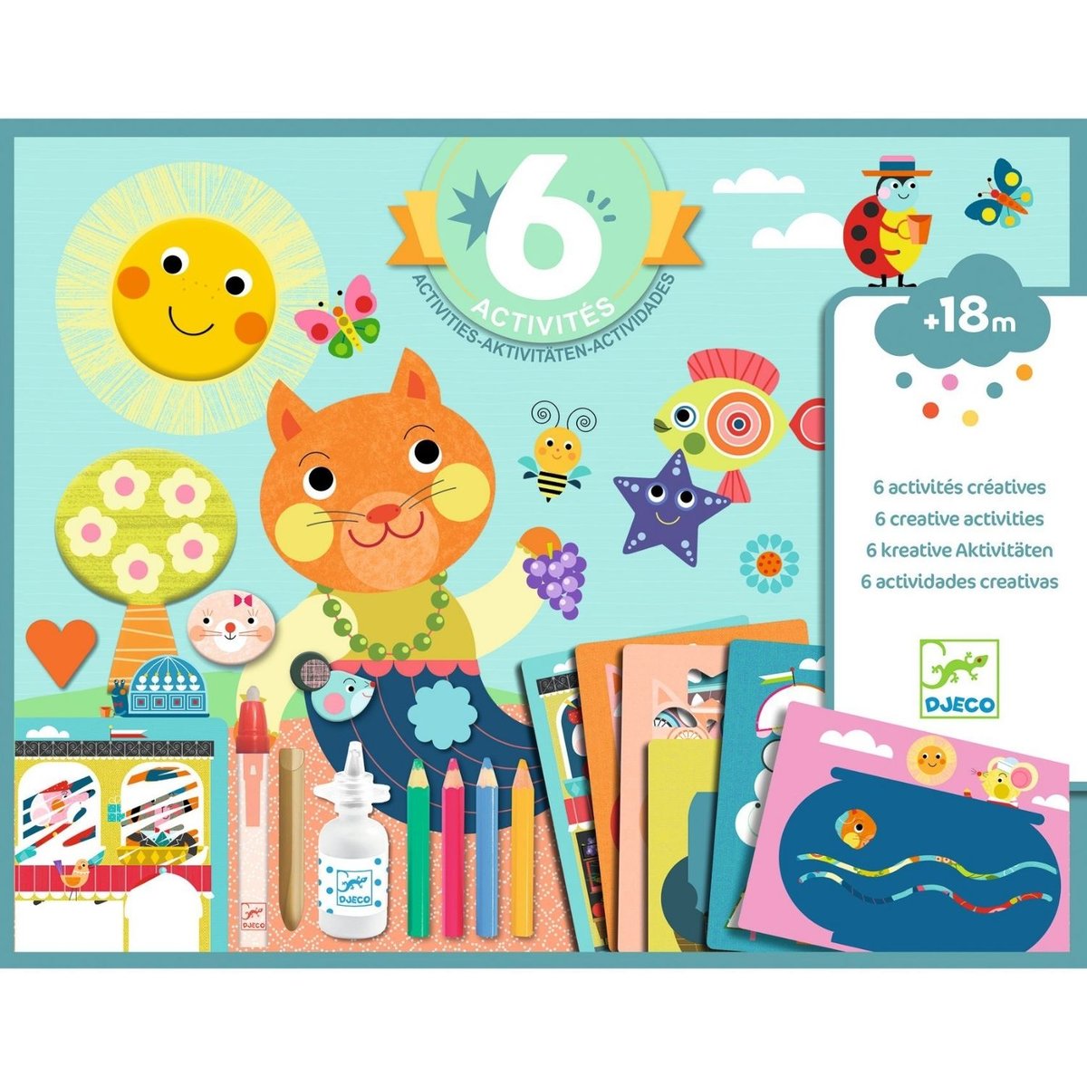 Coffret multi-activités Le chat et ses amis multicolore, DJECO