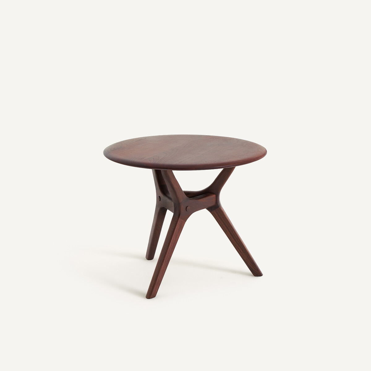 Table basse ronde en noyer massif, diamètre 50 cm, MARICIELO noyer, AM.PM