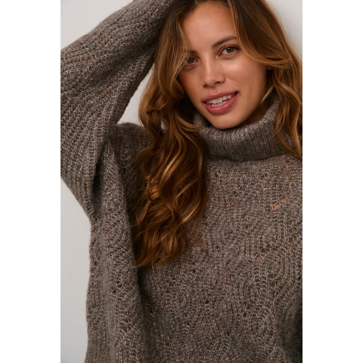 Pullover tricoté marron falcon melange, CULTURE