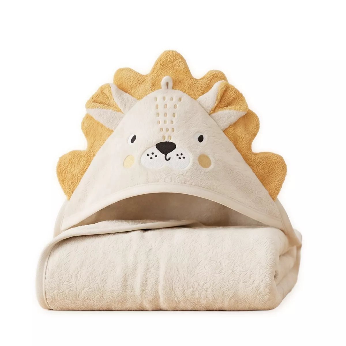 Cape de bain pur coton PETIT LION angora, GARNIER THIEBAUT