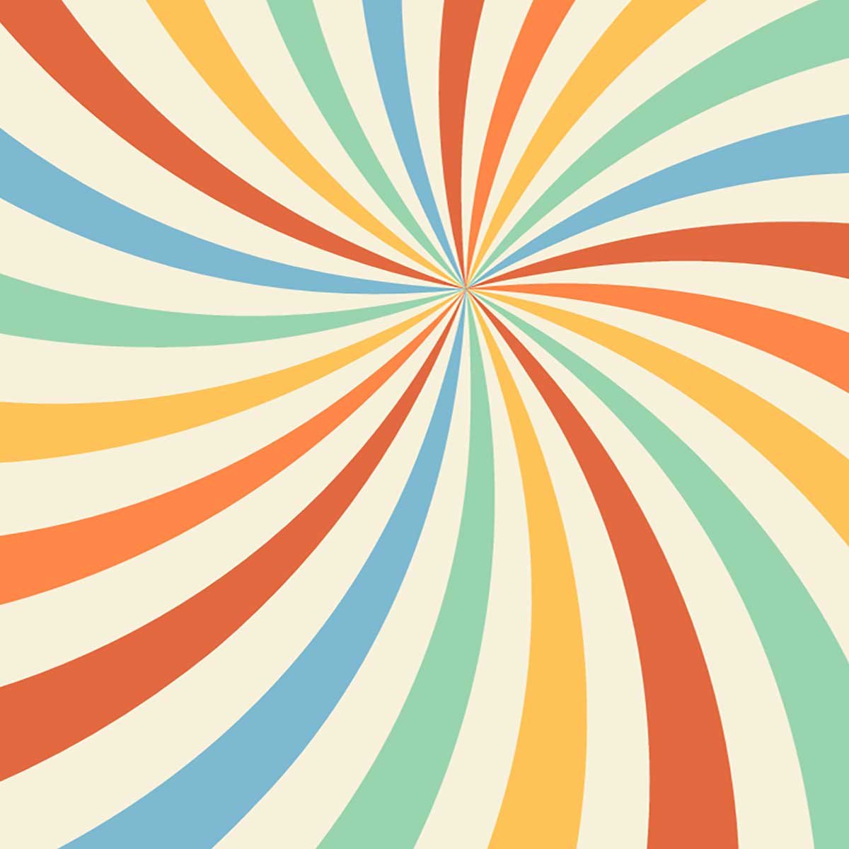 Tableau spirale multicolore rétro toile imprimée, HEXOA